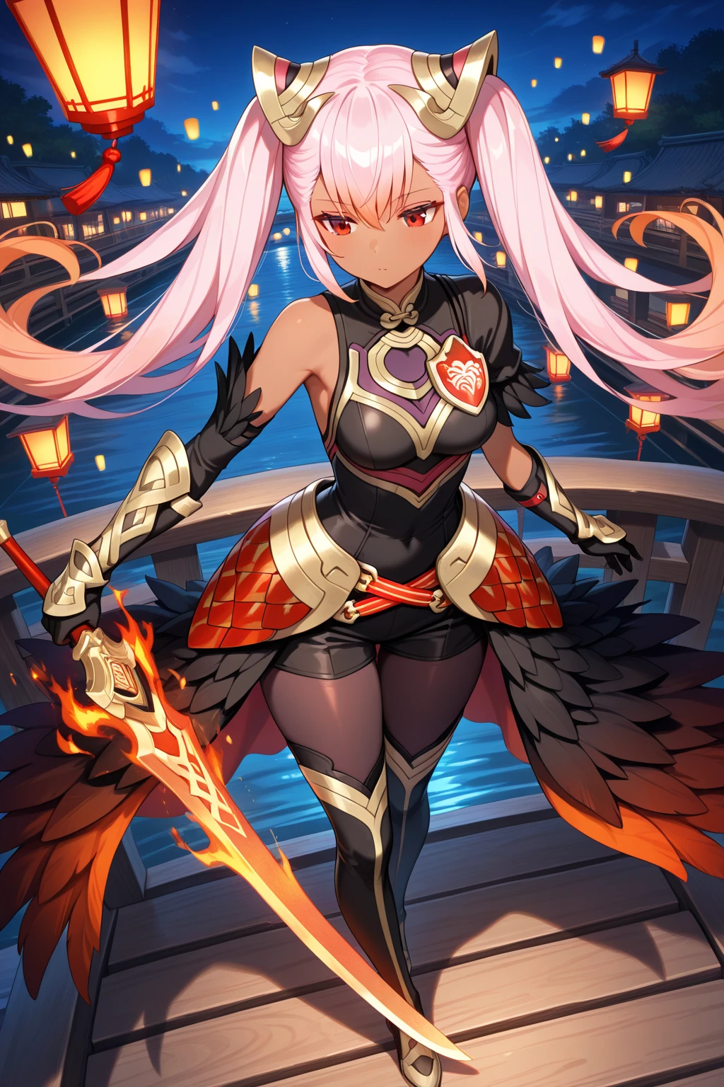 Victoria Brightshield standing in a fantasy town. (masterpiece, best quality:1.2), 1girl, solo