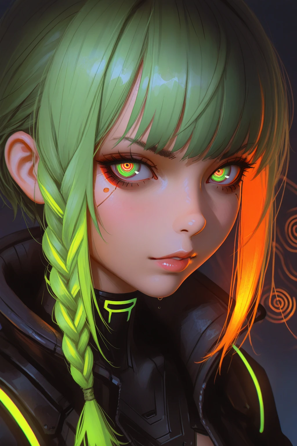 (calidad)), ((obra maestra)),Ariana Grande vestida con chaqueta verde ciborg,dance balet ,(chaqueta student neon verde:1.4), ( transparente amarillo colegiala ciborg:1.4),(fondo pared de hielo congelado caverna:1.4), cabello largo white canoso, El mejor, obra maestra, high resolution, El mejor Quality, Ultra High Definition, super details, Obras premiadas, 16k,,(Ojos hermosos azules), (pose vaquero) ,(chaqueta transparente verde ciberpunk:1.4), (fondo ciudad de Jupiter star wars:1.4), (chaqueta orange+rojo ciborg:1.4), cabello largo rojo, (perfect  ), (tiene un parche en el ojo de pirata:1.4) ,(cyber cyborg orange red chaqueta) , (mostrando vientre plano), (has  plastic clothing:1.4) ,(mostrando  encaje) ,(Piel negra Africana:1.4) ,( ciberpunk 2.1), (cabello largo yellow neon:1.4), (yellow cyberpunk Bluetooth headphones on the head:1.4),