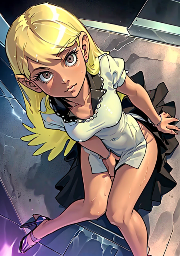   in the classroom with her skirt up 