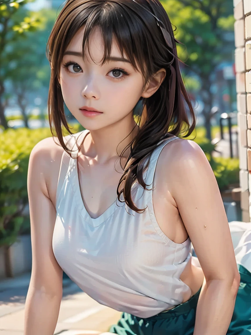 On the table, highest quality, One Girl, (Beautiful girl, Role Playing Game Maker:1.2), (24-years-old:1.2), The clarity of the eyes is very good, (Symmetrical eyes:1.3), Browsing Caution, (hot spring, , Covering the body with steam:1.3), Beautiful , Brown eyes, Parted bangs, Brown Hair、turn around、Back view、、aroused、short twintails、Beautiful back、Open your mouth a little、Cover your  with your hands、の