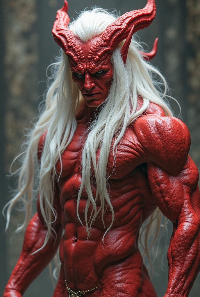 (megan fox), ((((((1 muscular demon girl)))))), (((huge upper body))), long hair, ((((huge demon wings))), (((pale skin))), (((sharp teeth, Huge horns, large nails))), navel, ((((full body front view))))