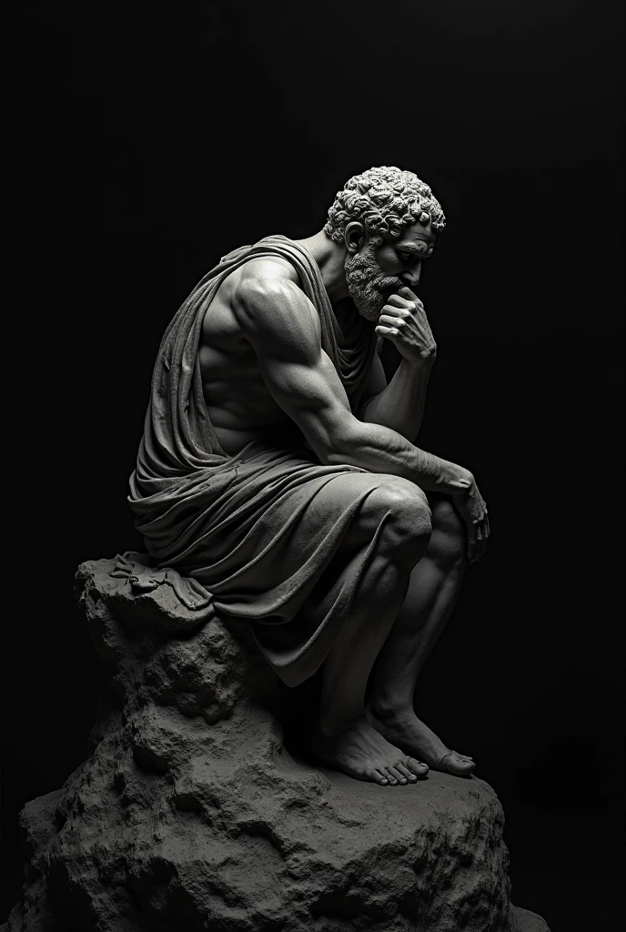 <lora:The_thinker-10:0.9>, the_thinker, chin on hand, hand on thigh