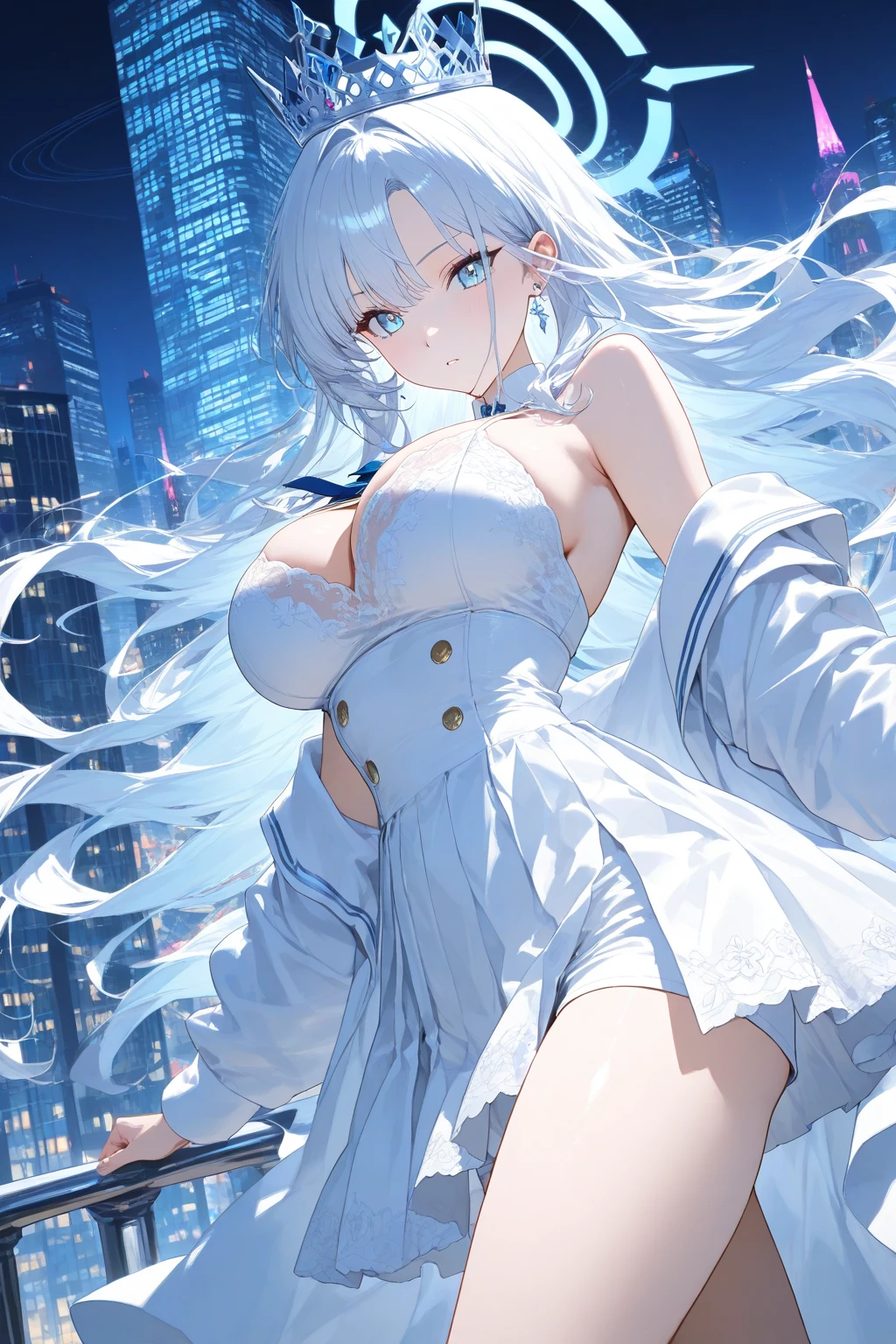 (photorealistic:1.5, highest quality,masterpiece,High resolution,muste piece),snow mountainに立つ1人の23歳の女性,cyber punk,(tiny underwear:1.5,choker,super mini skirt,Ultra Mini Apron,garter,lace stockings,lace gloves), beautiful skin, (looking at the camera:1.2),(Photo seen from below:1.3),(Medium Hair:1.2,bright platinum hair:1.5), expression( Impish Smile:1.3,blushing:1.3),Pause( Seductive pose:1.5),background(snow mountain:1.5,ruins,apocalyptic world),(Medium chest,slender, abs:1.2), (see-through nipples:1.5),(transparent butt),(detailed perfect face:1.9),normal hands:1.5,normal finger:1:5,normal feet:1.5,(cameltoe)