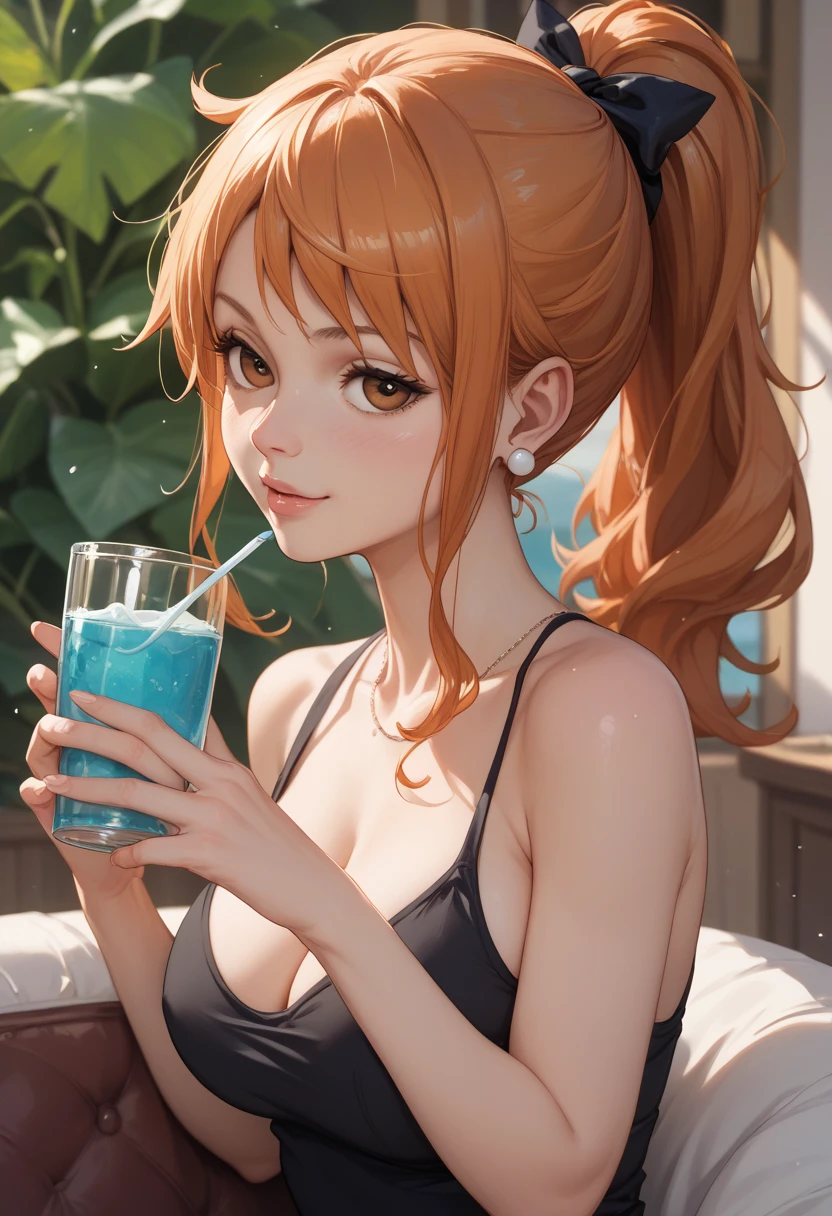 (Masterpiece:1.2), best quality, enticing,(ultra-detailed), hyper details, (delicate detailed), (intricate details), (cinematic light), clear line, (best illumination, an extremely delicate and beautiful), ((cinematic light)), edgQuality:1.3, bikini, tiny bikini, <lora:concept_bubbleteachallenge-16:0.7> bubble tea challenge, drinking straw, crossed arms, background pool, near pool, <lora:AdultErisV15:0.8>AdultEris, 1girl, red_hair, solo, long_hair, breasts, large_breasts, red_eyes, hairband, bikini, tiny micro bikini,