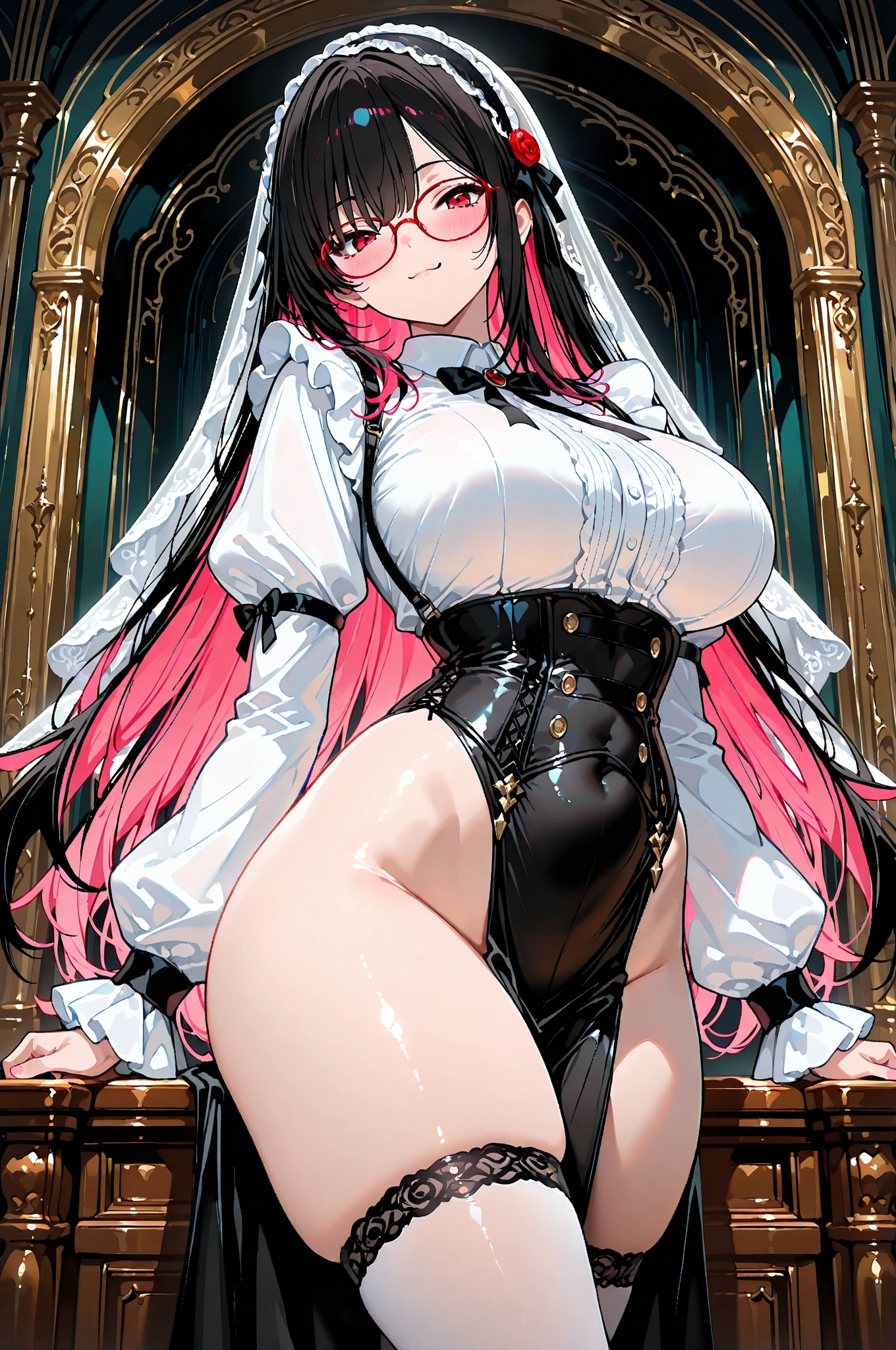 Highest quality, masterpiece, Ultra-high resolution, female、Big Breasts、Fishnet stockings、See-through leotard