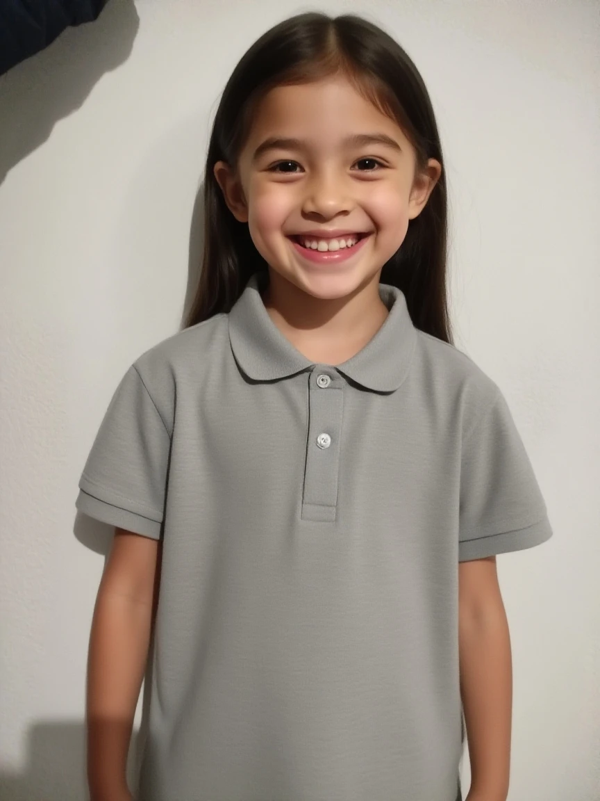 Lilac and purple polo shirt, classic short sleeves, for girls, White neck




