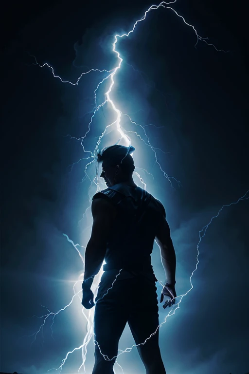 a person intentionally holding two thick electric cables, high voltage electricity, high voltage discharge, dangerous situation, dramatic lighting, cinematic, dark moody atmosphere, dramatic shadows, chiaroscuro lighting, intense expression, realistic, cinematic, unreal engine, 8k, photorealistic, masterpiece