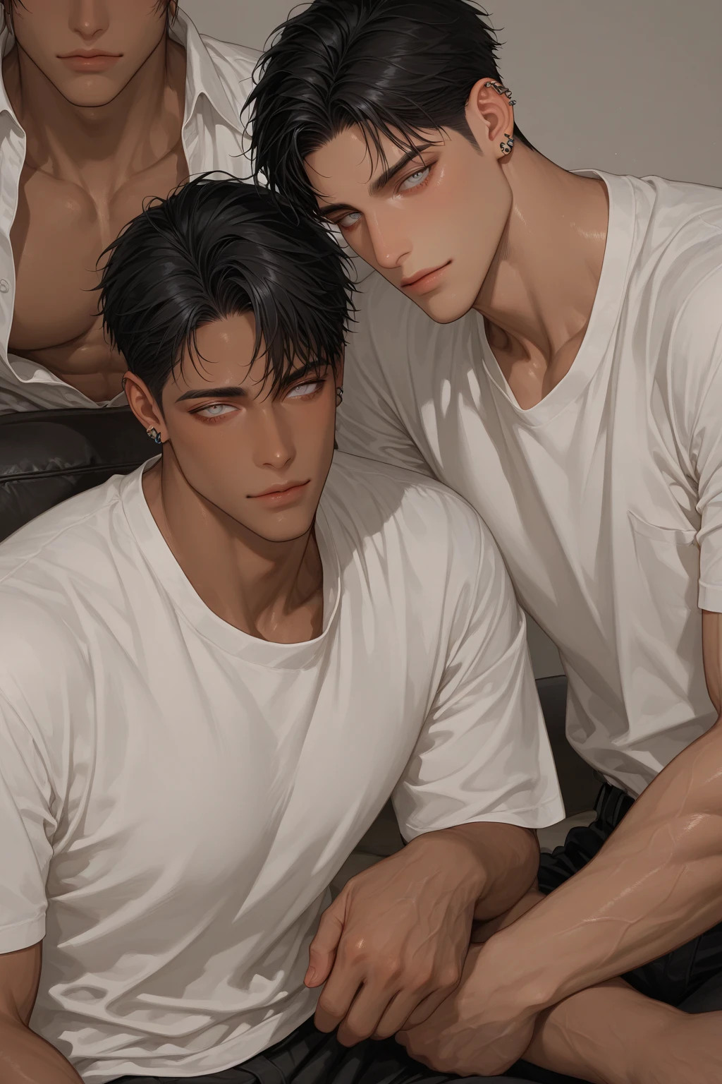 masterpiece, 1boy, young, handsome, black hair, undercut hair, 1boy, adults, handsome, brown hair, short hair, perfect face, detailed eyes and face,brown eyes, clean shaved, muscular, capturing a rural atmosphere, dynamic lighting, unreal engine 5