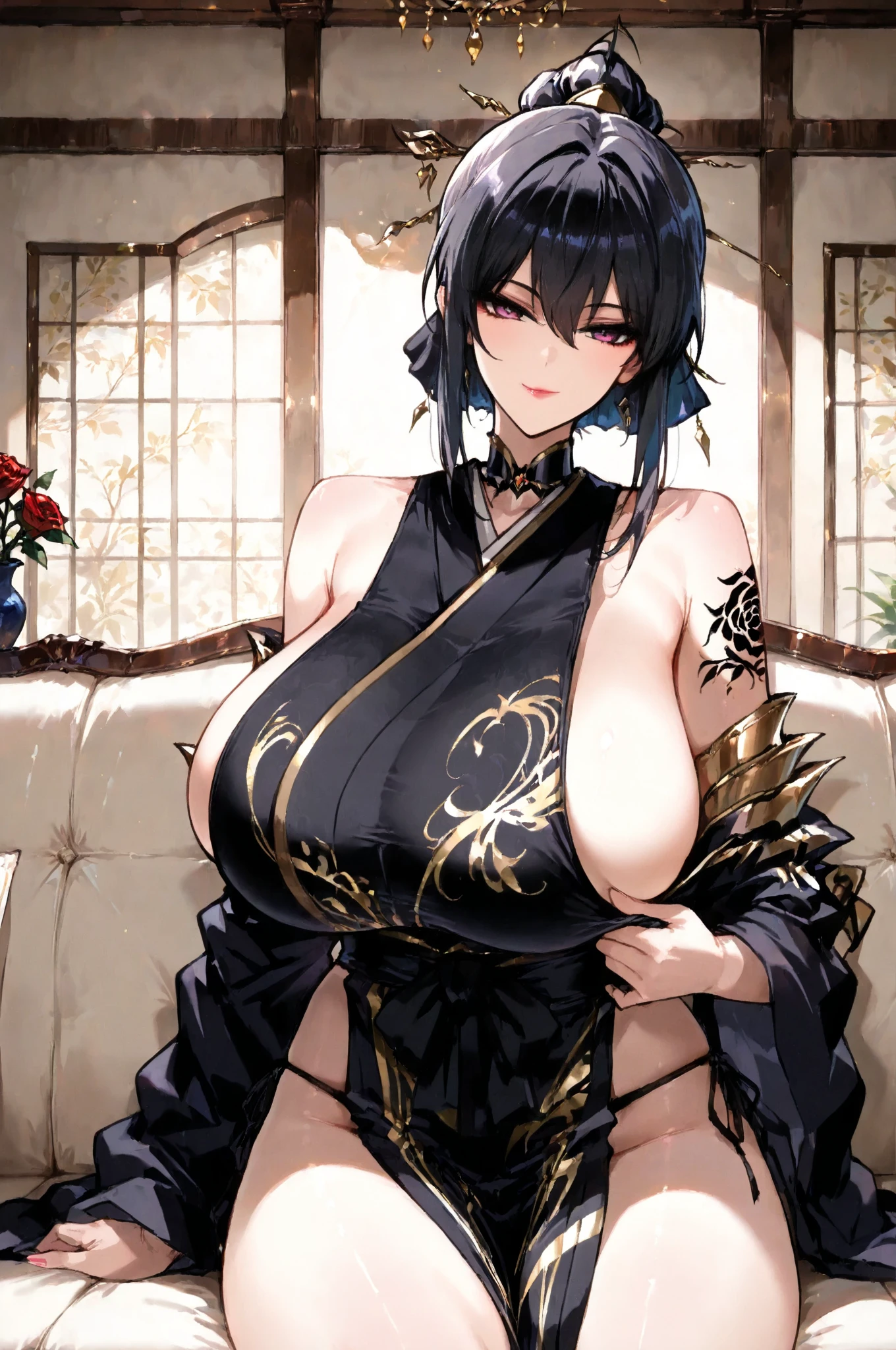 masterpiece, ,(solo:1.1), perfect face, (bright lighting:1.2),beautiful detailed eyes, extremely detailed face, perfect lighting,masterpiece, best quality, ((mature female)), ((large breasts)), 30yo female, 1girl, red lips, short blonde, straight hair ,provocative, tease, lips, lipstick, red lips, red lipstick, milf, large breast , simple smile, adult woman, bold lips, thick lips, thick skirt, mini dress , full body. ((extremely realistic shading, masterpiece, extremely detailed, photorealistic)),Black hair,bright blue eyes,pearl necklace,necklaces,blue Chinese clothing,blue gloves,blue high heels,