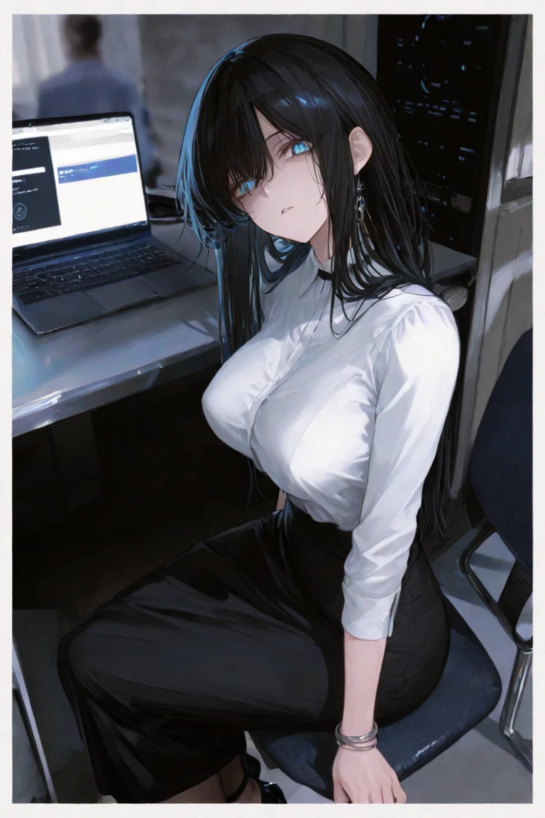 (safe:1.10), best quality, masterpiece, highres, solo, (saori_bluearchive:1.10), sitting, sitting on chair, chair, cowboy shot, looking at viewer, 36 <lora:saori_bluearchive:0.80>