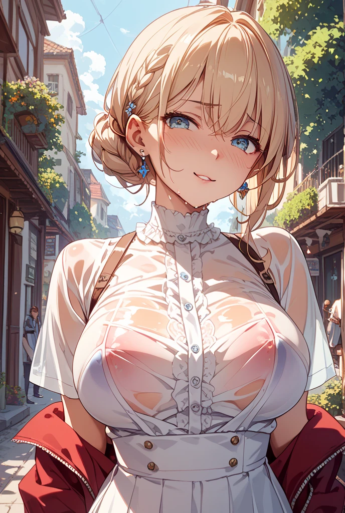 (nsfw),masterpiece,Super detailed,Sharp focus,4K Digital Art,High resolution,(night,garden,Deserted),(Excited:1.2),(full nude),(Blonde,ponytail,Short Hair),(Huge saggy breasts),(Sweaty:1.2),(Sunburned skin:1.3),Grin,(trembling,Flying heart shapes:1.2),Drooling,Heart-shaped pupils,((Squat with your crotch wide spread)),(Perfect legs),(Show your armpits),
