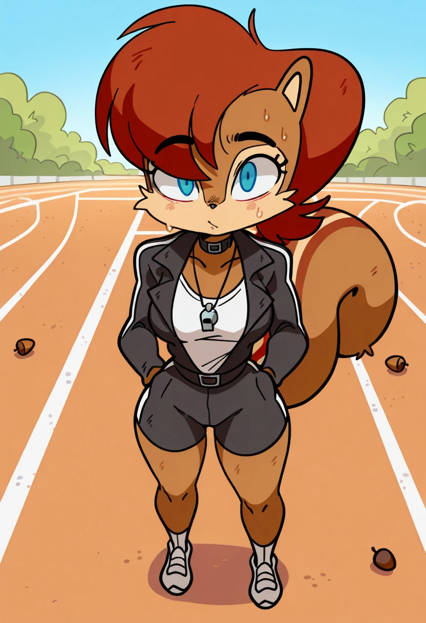 boy, squirrel, furry, bodyfur, tail, collar, bra, bottomless, gloves, boots, chibi, sparkling eyes, idol, hair bow, happy, full body, depth of field, realistic skin texture, detailed picture, three-quarter portrait, dancing, standing, kick, raised leg, open mouth, looking at viewer, micropenis, small penis, foreskin, balls, perineum, smile, sweat, motion lines, motion blur, on ground, grass, crowd, day