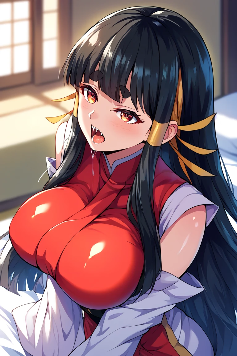 nsfw:1.5,Momo Yaoyorozu, ponytail、sorry、I have black hair, Screaming, Eyes Wide Open、Bodysuits, Big Lips, outside, Curvy、(ass pov,1 boy, penis, breasts blowjob, paizuri:1.2, penis is between breasts, penis in breasts, breast squeeze)、Overflowing Sex Fluids