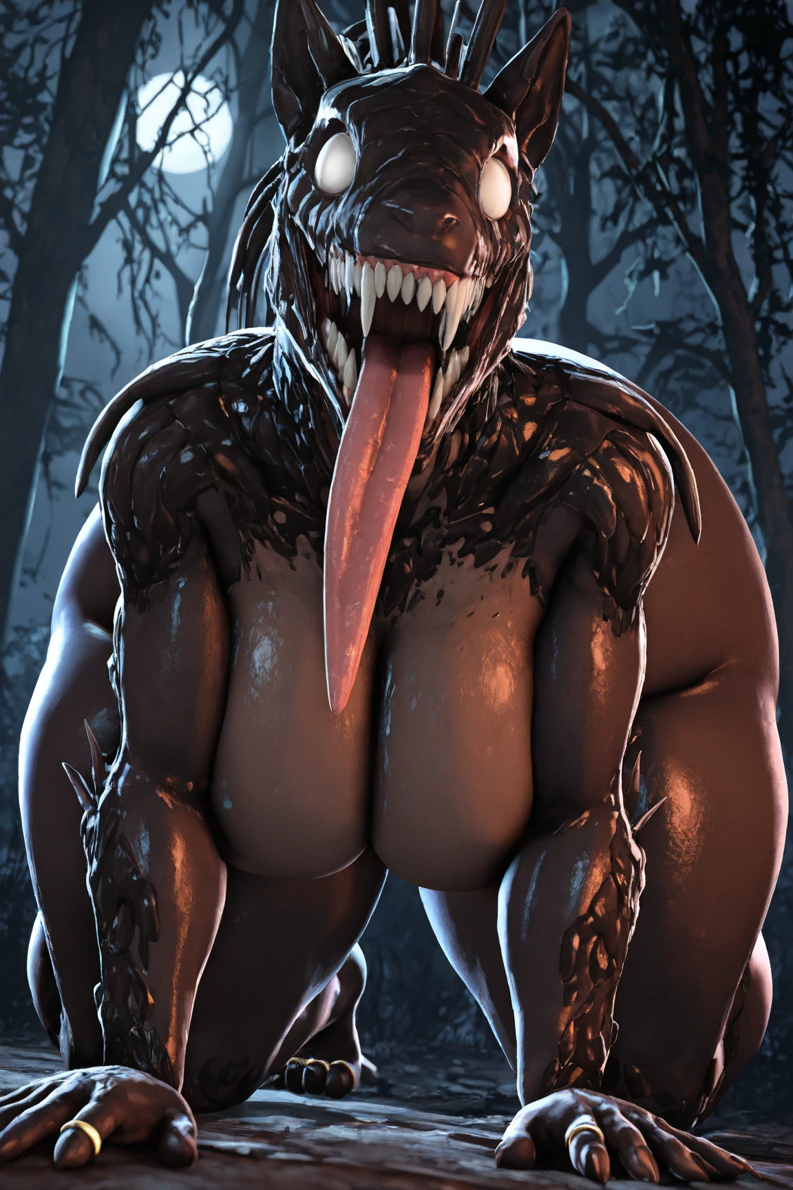 (by darkgem:1.4), masterpiece, best details, real life, depth of field, detailed background, (bright lighting:1.4), nude, solo, (anthro), genitals, with bushy pubic hair and armpit hair, enjoyment, attitude, clear details, powerful, pleasure, self-pleasure, perfect hands, covered in fur, fangs, tongue, paws, claws, tail, detailed nipples, ((anthro female crocodile):1.4, sexy girl woman, monster girl, femme, hairy pussy, exposed vagina, (breasts:1.2)), (musky, body odour:1.6), (tattoos, piercings), genital close up, (bondage:1.4)