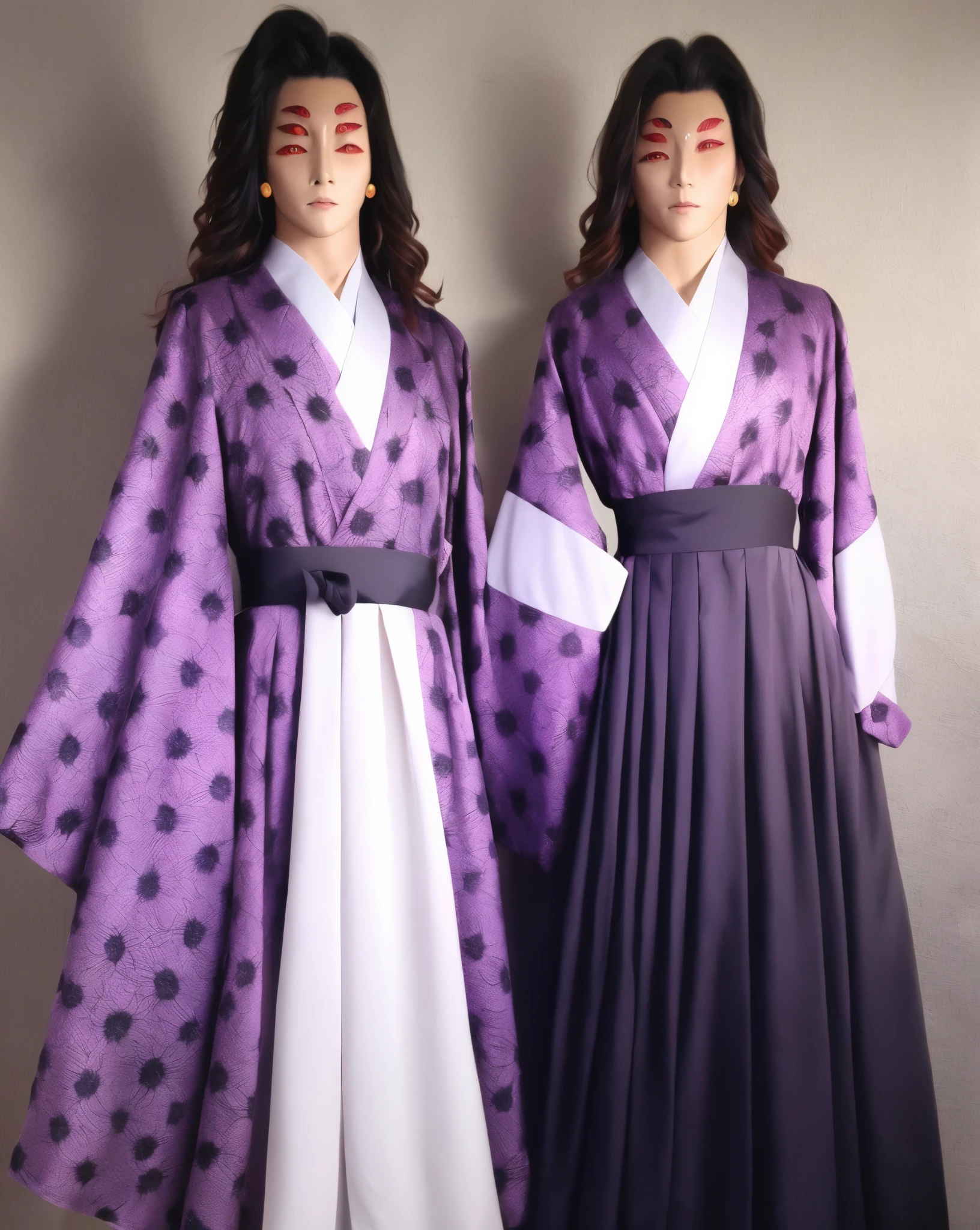 Kokushibo clothes, purple yukata , black hakama ,master piece , rim light , best quality, extremely detailedbutifll