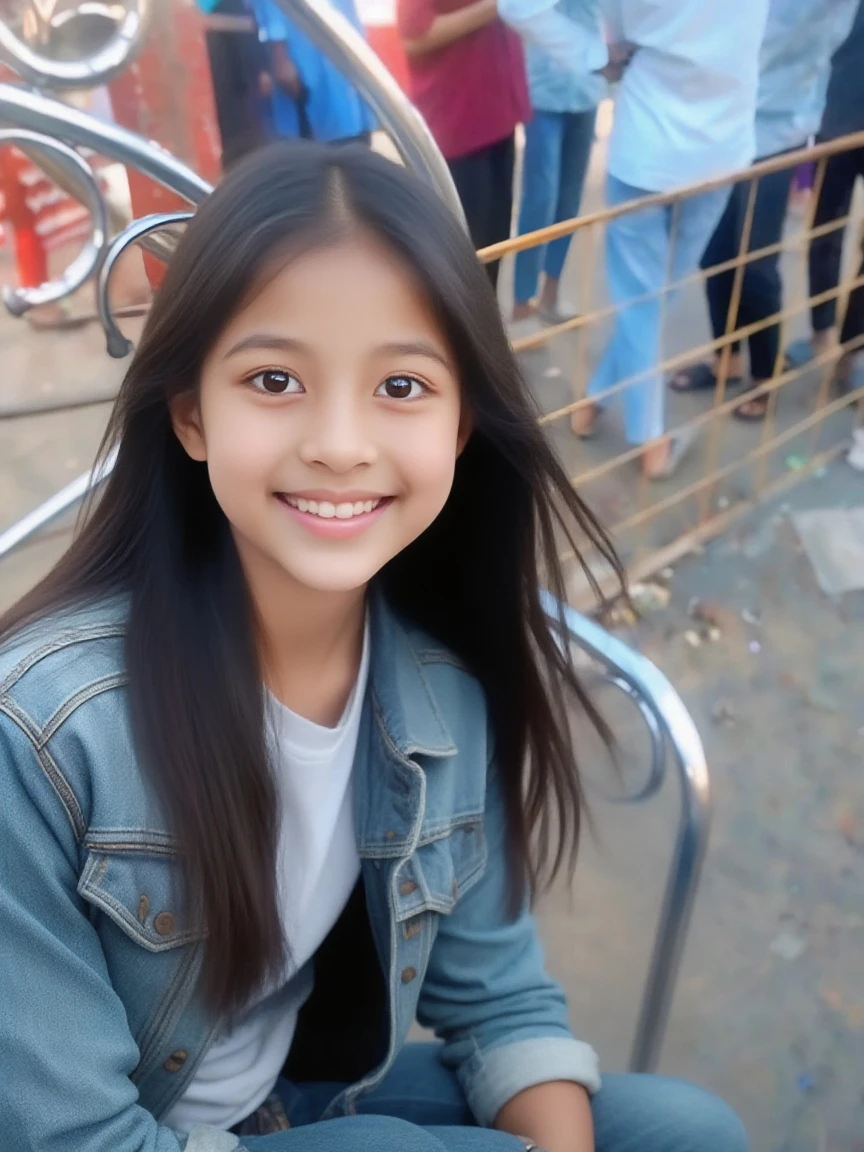 ((highest quality)), ((masterpiece)), (be familiar with), Perfect Face, Indian,9 years old,Girl,cute,Entrance of the house,night,Crouching pose,Prostration, legs spread wide