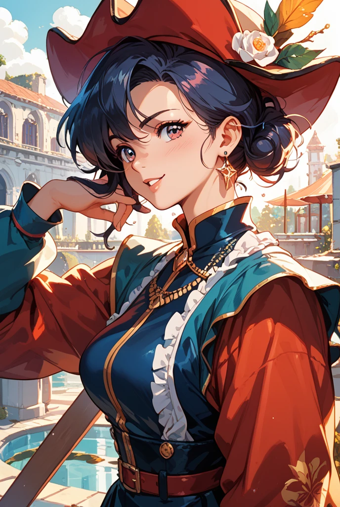 (masterpiece,best quality,absurdres,beautiful,sharp,detailed),outside,sunlight,1girl,epfenil,hair between eyes,cowboy hat,vest, <lora:EPfeNel:0.8>