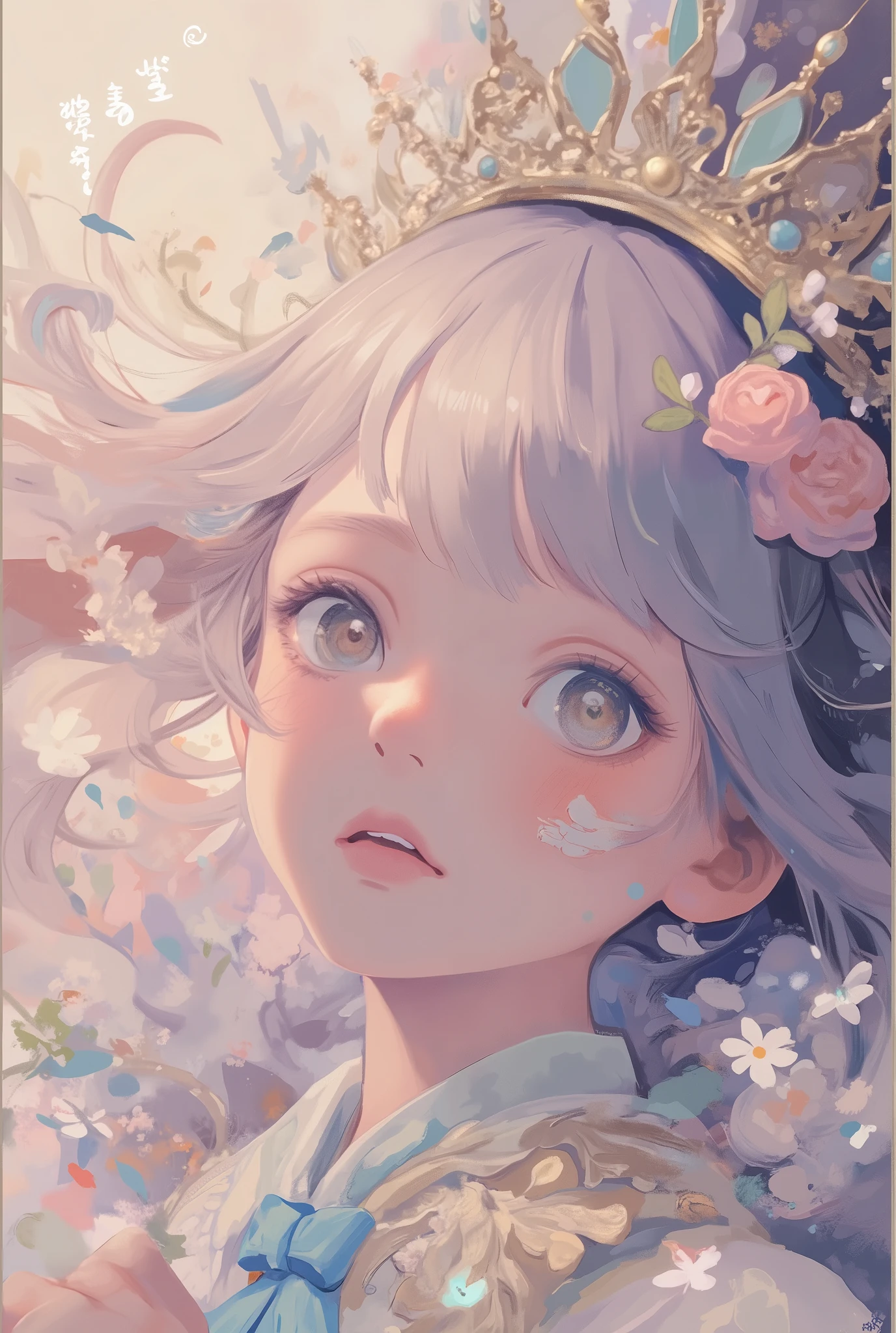 sref12506xx7448471 , digital illustration with whimsical design, Cartoonish, anime style. The overall texture of the painting is smooth, clean, with sharp lines and slightly pasted L-like quality into the color, kind, COMFORTABLE ATMOSPHERE ,GRFTI ,Temptation,(High Quality, 8,000), (Soft Light), highlight color, girls, delicate facial features, watch, watercolor, very mysterious and dreamy, dreamy and delicate, Dreamy Atmosphere和戏剧性, glamorous atmosphere, beautiful dreamy lighting, Dreamy Atmosphere, Beautiful atmosphere, dreamy romance, hazy dreamy theme, Beautiful atmosphere, animated background art, mysterious atmosphere + masterpiece, dreamy aesthetics, beautiful details and atmosphere, dark haired, sad face, Yellow