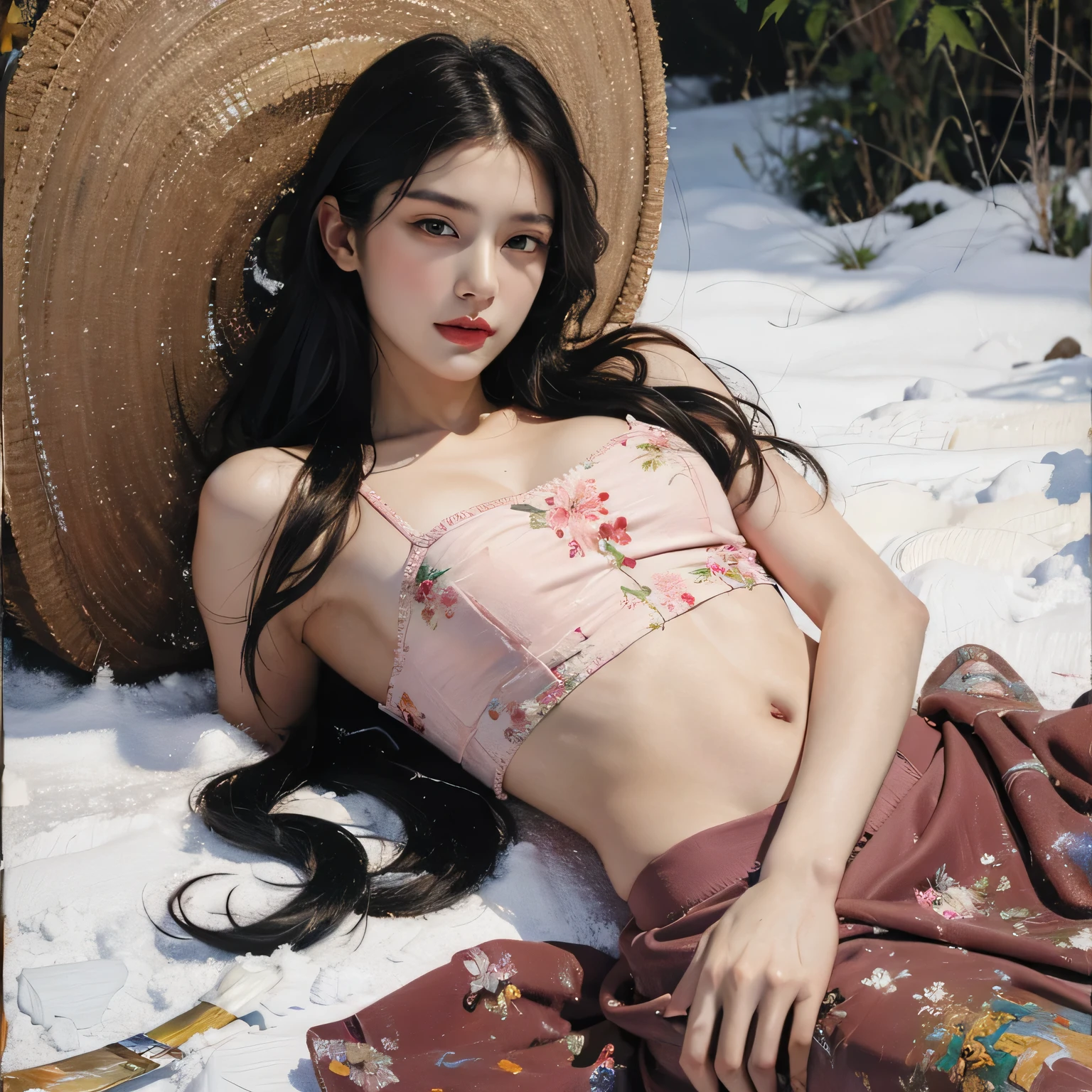 Pan Jinlian is particularly charming and cute,I saw her decorated with pearls on the dark clouds,Phoenix double insertion,The fair and immature face is lightly coated with rouge like a peach blossom,Under the thin curved willow eyebrows, a pair of apricot eyes are full of affection,The small mouthful of the blush cherry tells you the tenderness of the honey of the world,The upper body is covered with white lotus silk and a green gauze coat,The crispy chest ripples like a trickle of rain and dew dripping into the peony flower room,Wearing a purple silk and emerald patterned crimson skirt, Yang Willow thin waist spits out a strong sense of spring,The delicate body is slightly crouching bee flying butterfly dance,Lotus steps gently move and flowers bloom。