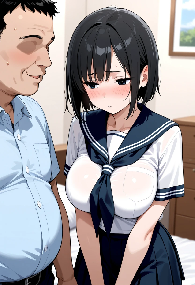 Browsing Caution、Highest quality、masterpiece、(software:1.5), 、((maid:1.5)))、黒colorの髪:1.2、bangs、asymmetry、Round eyes、16 years old、(pointy breasts:1.5、Super huge breasts:1.1)、How stupid, liar, Sloppy body、obesity、detailed, (Girl trembling with sexual climax:1.5)、tearsが溢れている、Sticking out tongue,saliva,tears,Ahegao、confusion、color、((Lots of naked men:1.6))、((Surrounded by men:1.5))、Blushing、Dungeons:1.5、Saliva、(vagina、SEX、Overflowing Sex Fluids)