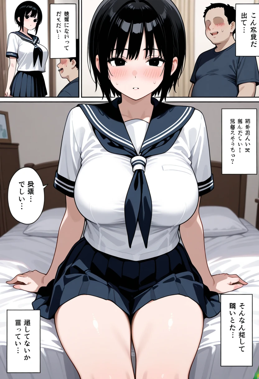 3d、3D、High resolution, Ichigoya,Full nudity、girl、cute 、Thick pubic hair、Nipples、Thighs、Eyes of Love、Sweaty、Sweat in the crotch area、Young Face、beautiful, 写真のようにGenuineな画像、In detail、High resolution、masterpiece、4K,8k.Genuine、Ultra Clear、short hair、low length、Sailor suit、Big Breasts、School、Close your eyes and yawn loudly,
