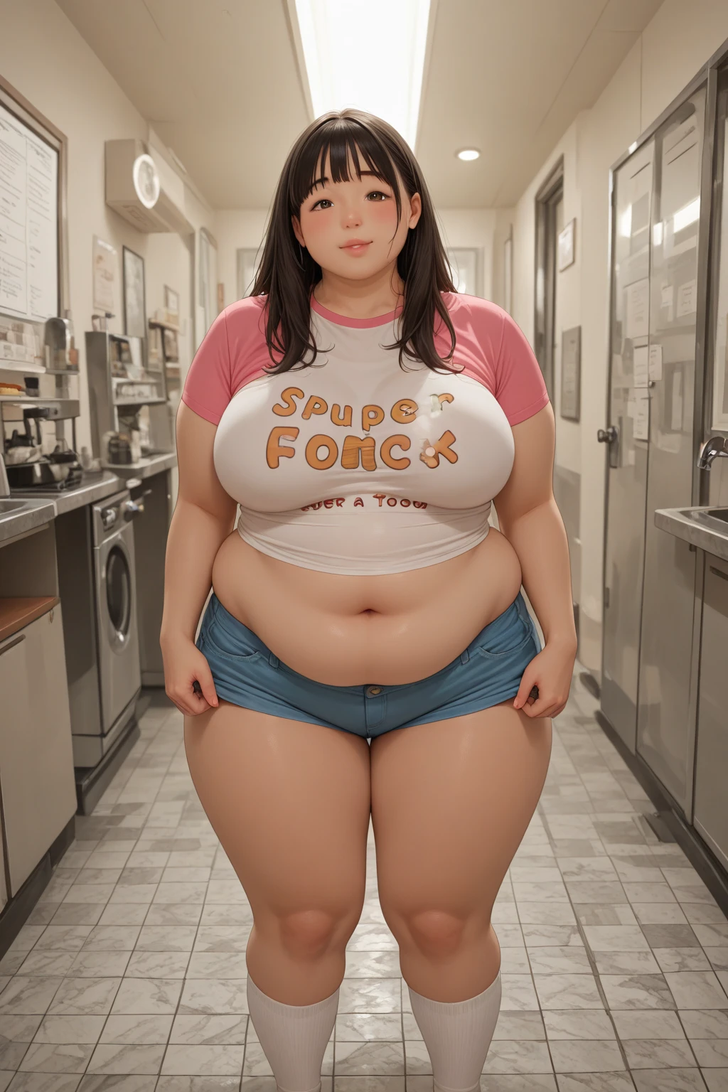 Dirty toilet squatting, {best quality}, {very aesthetic}, {ultra-detailed}, {8K}, {Super elaborate face}, {Super-smart body}, Plump body, Voluptuous waist circumference, 30 years old, giga hip, saggy tits, sagging breasts, {{{{{{{Thick pubic hair}}}}}}}, {{{{{{{Super detailed pubic hair}}}}}}}, erect nipples, Japanese Toilet, There are a lot of condoms on the floor, full body front view, Nude, Superb hands, oiled skin, wet skin, Pink areola,