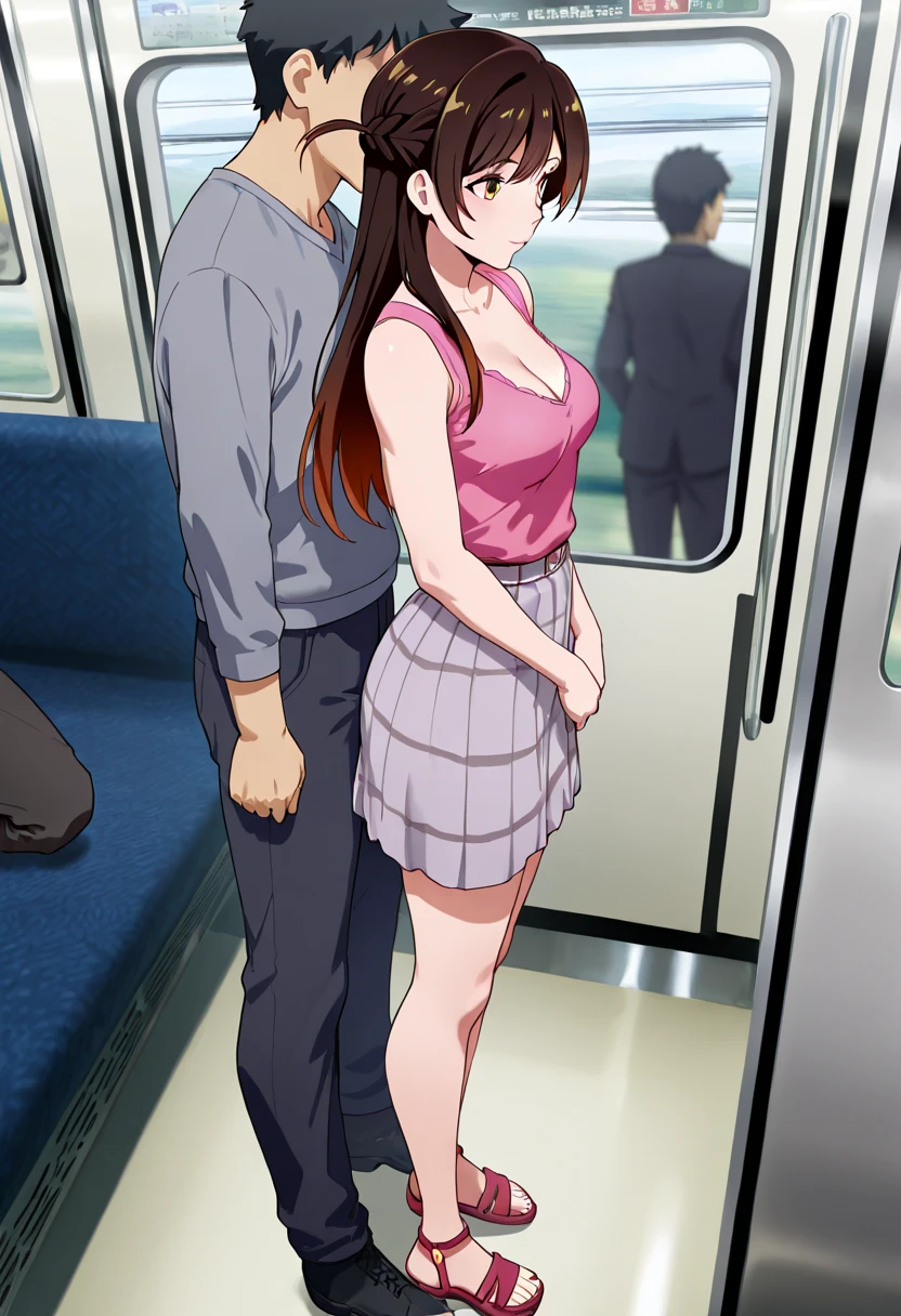 nsfw,High quality,doujin style,1 woman, Beautiful milf woman,High-definition illustrations,Masterpiece,40yd old,Wear jeans,Black Hair,mothery,drooling,Medium breasts,beauty breasts,fall into pleasure,spoken japanese,Cuckold face,Cuckold sex,Glossy mature milf,Being raped by multiple men,over cum on the whole body,vaginal penis, (spread arms, grabbing breasts, grabbing from behind another hands nipples tweak licking),spread regs,deep kiss,in the train