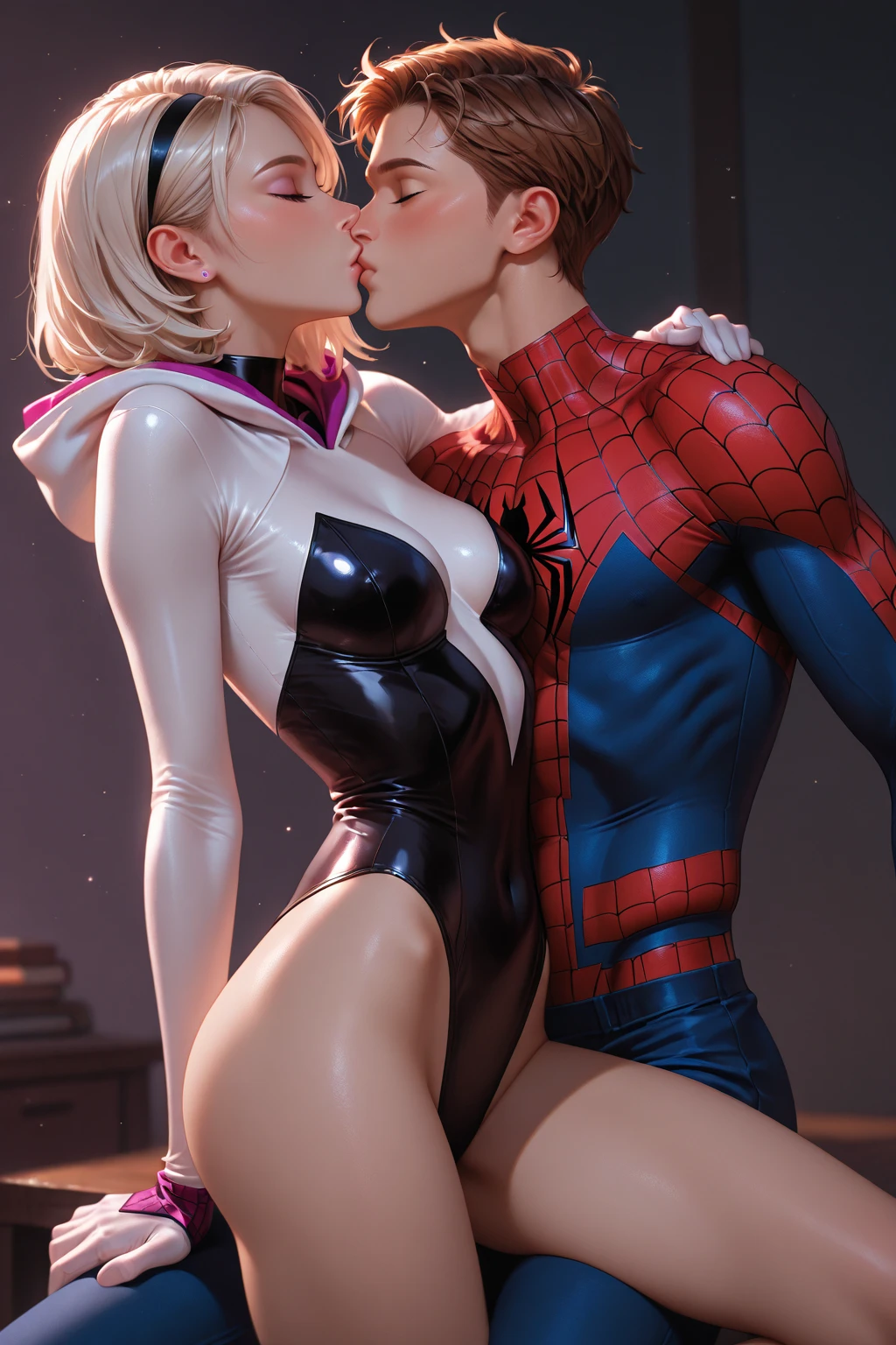 Gwen stacy,(Gwen stacy),(cum in pussy : 1.0), (Hairy Detail: 1.0), (NSFW)