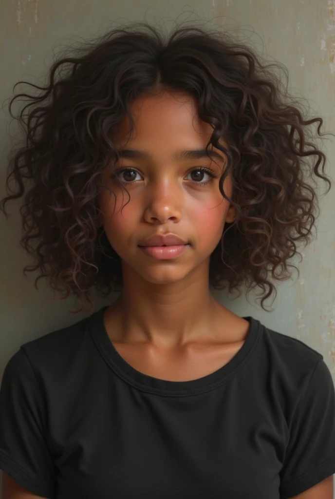 dark haired teenager with curly hair