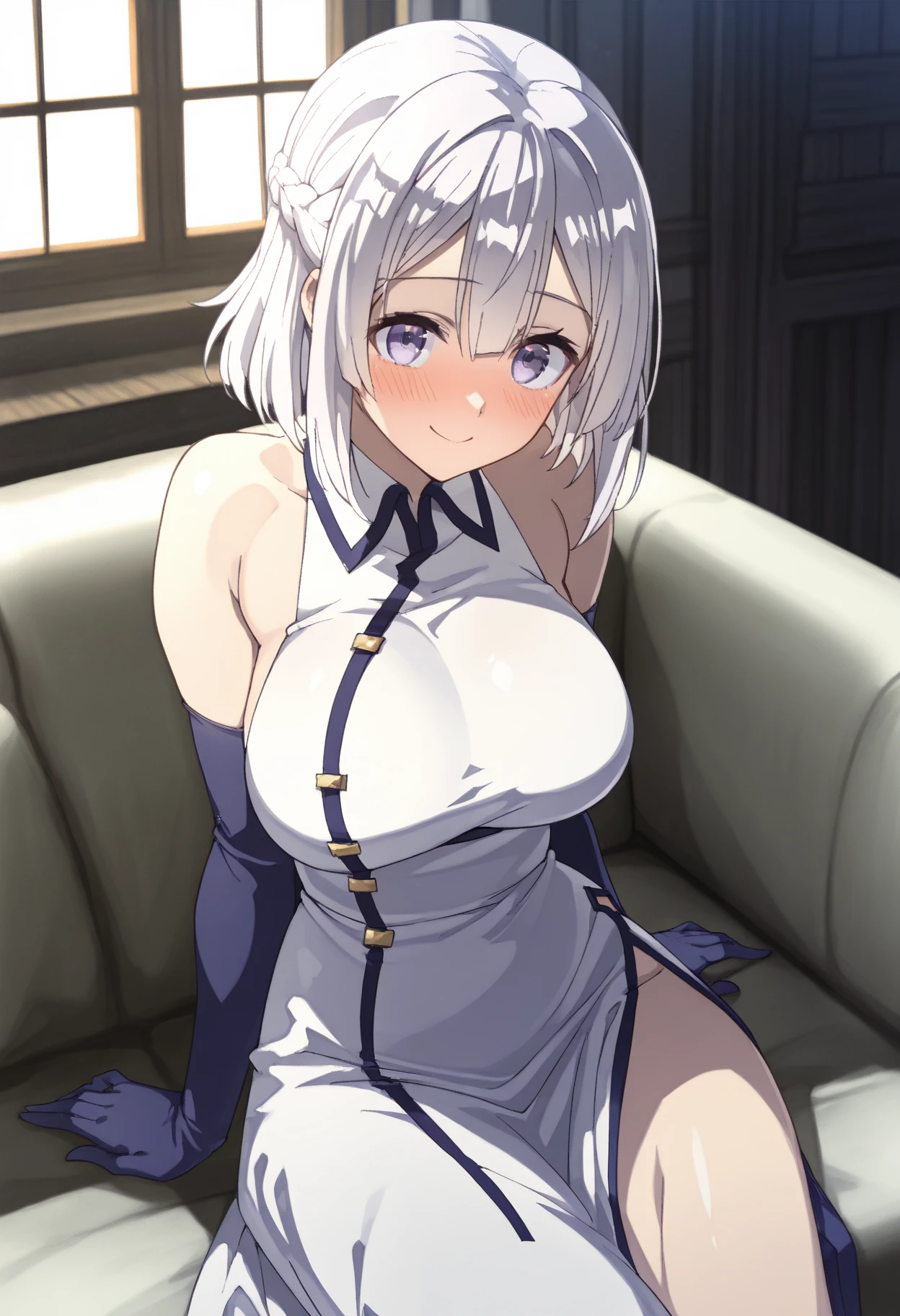 (masterpiece, best quality), 1girl, Platinum Gray Bohemian Twists with Beaded Headband, Sizes I to L breasts, <lora:Vaginal on side 768:0.8> 1girl,1boy, vaginal, on side, penis, sex, pussy, testicles