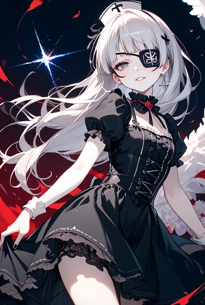 whole body, (bloody huge axe), sickly, black dress, face veil, mansion, hall, absurdres, RAW photo, extremely delicate and beautiful, masterpiece, Best Quality, ultra high resolution, 32k, hyperrealistic, ultra-detailed description, pale skin, 20 years old, detailed beautiful face and eyes, tearful mole, earring, Colossal tits, short medium wavy hair, 