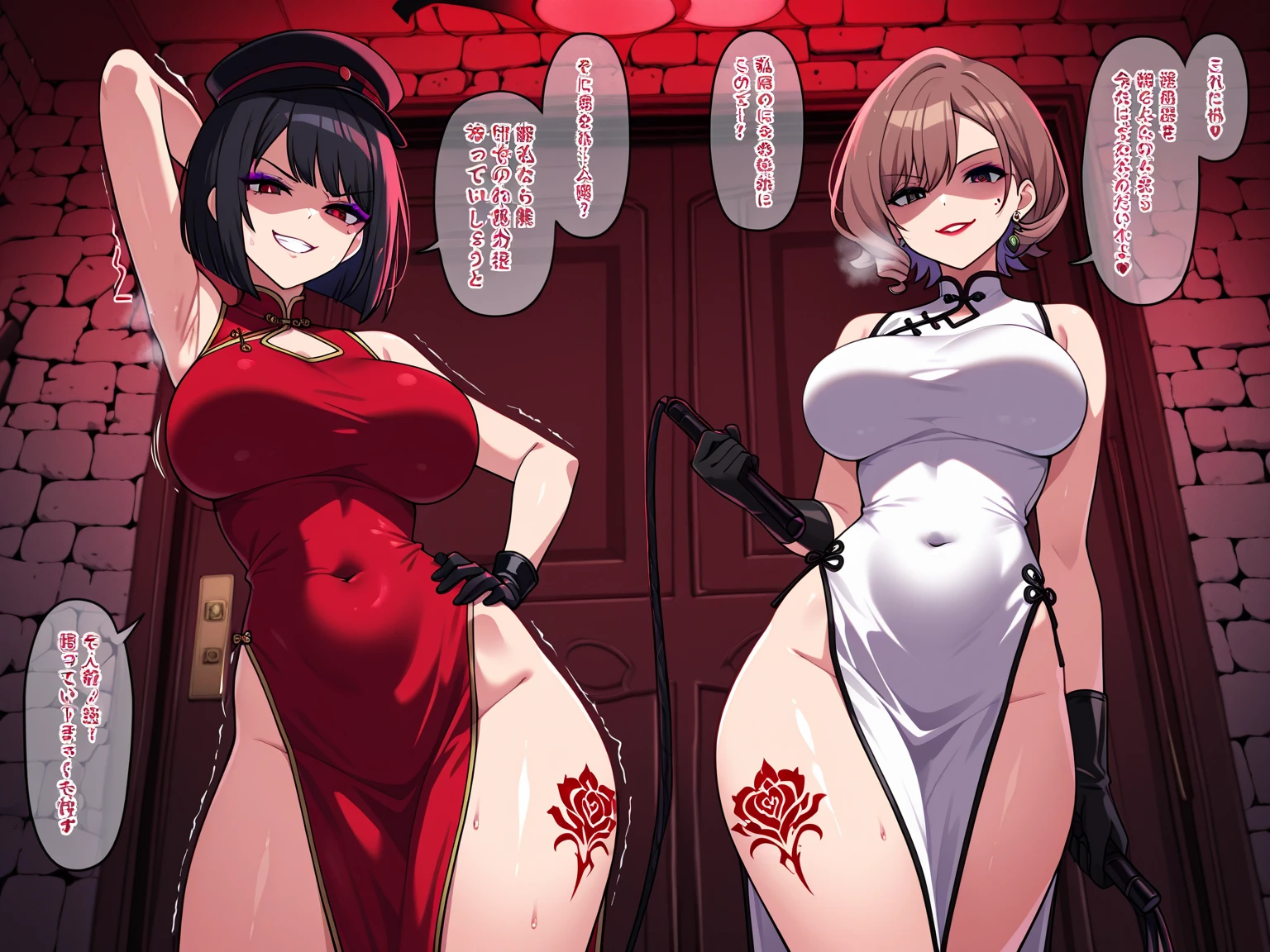 (8K HDR photorealistic pic), Betty Boop, short, althetic, curvy lady, ((tight little red dress)), dark eyebrows, black lipstick, (hoop earrings), dark eyeshadow, black lipstick, curvy, busty, (curly short black hair), shortstack, (retroussé breasts), darling figure, (supple pouting breasts), firm thighs, hourglass figure, kerchief, big brown eyes, dancing seductively