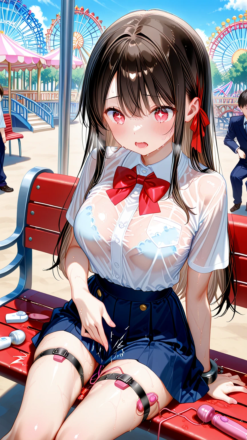 (8K、Highest image quality、highest quality、masterpiece)、detailed face、((1 baby girl))、braid hair、long hair、blunt bangs、blue eyes、angly、(())、((huge breasts))、((see through Colored camisole))、red school bag,minimum skirt、((black pleated skirt))、((micro skirt lift)、cowboy shot、((in the outdoor background)),((see through)),((nipples)),((nipples visible)),((squatting)),((spread legs)),((wet)),((show off pussy)),((((loli girl)))),(((loli))),(Oppai loli girl),hand to penis,grab the penis,hand to penis,touch the penis,tekoki,Exposure,cum,penis into hand,hand to the penis,grab penis,Handjob,cum,semen,sperm,bukkake,cum on face,((penis ejaculates semen)),(((ejaculates semen))),school backpack,(((cumming on face))),((cum on face)),(mmf Double Handjob),(masturbation),((( masturbation))),