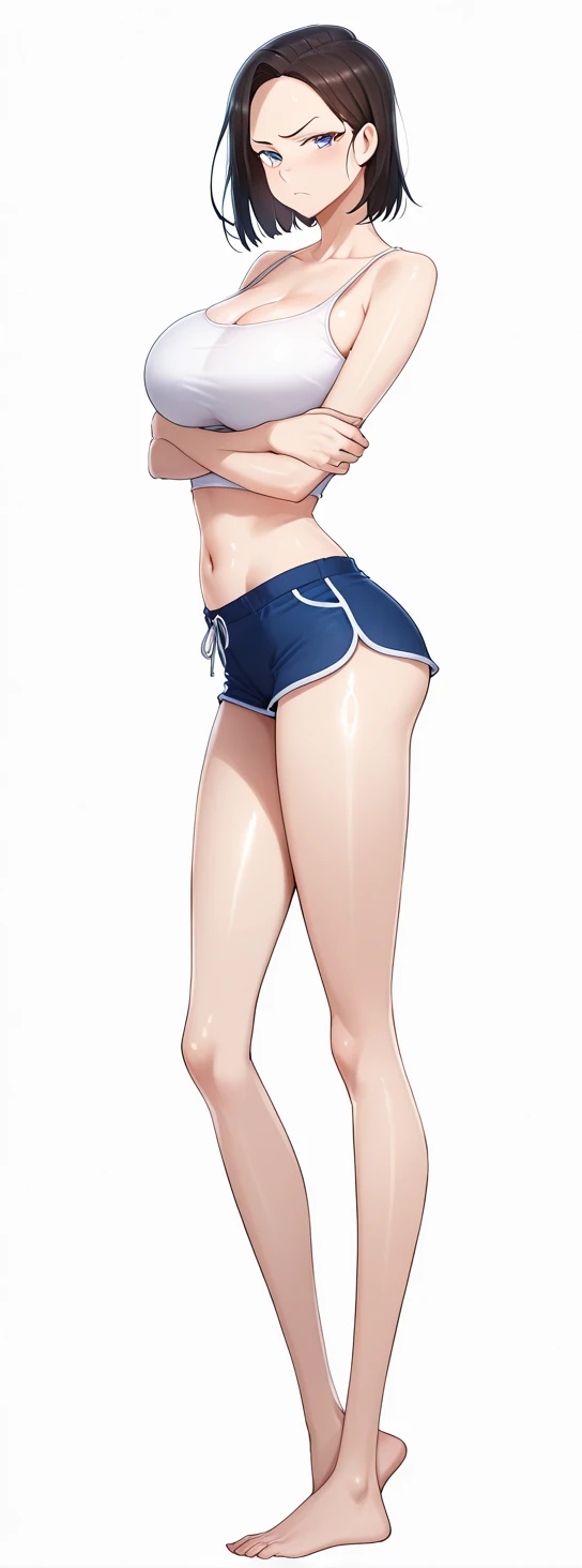 Marin Kitagawa, 1 chica, rubia, desnuda, a medio vestir, obra maestra, animado, Lowered trousers, camiseta levantada, avergonzada
