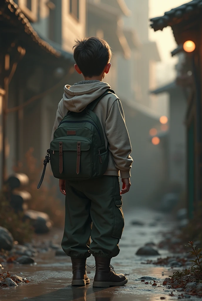 A boy searching for someone