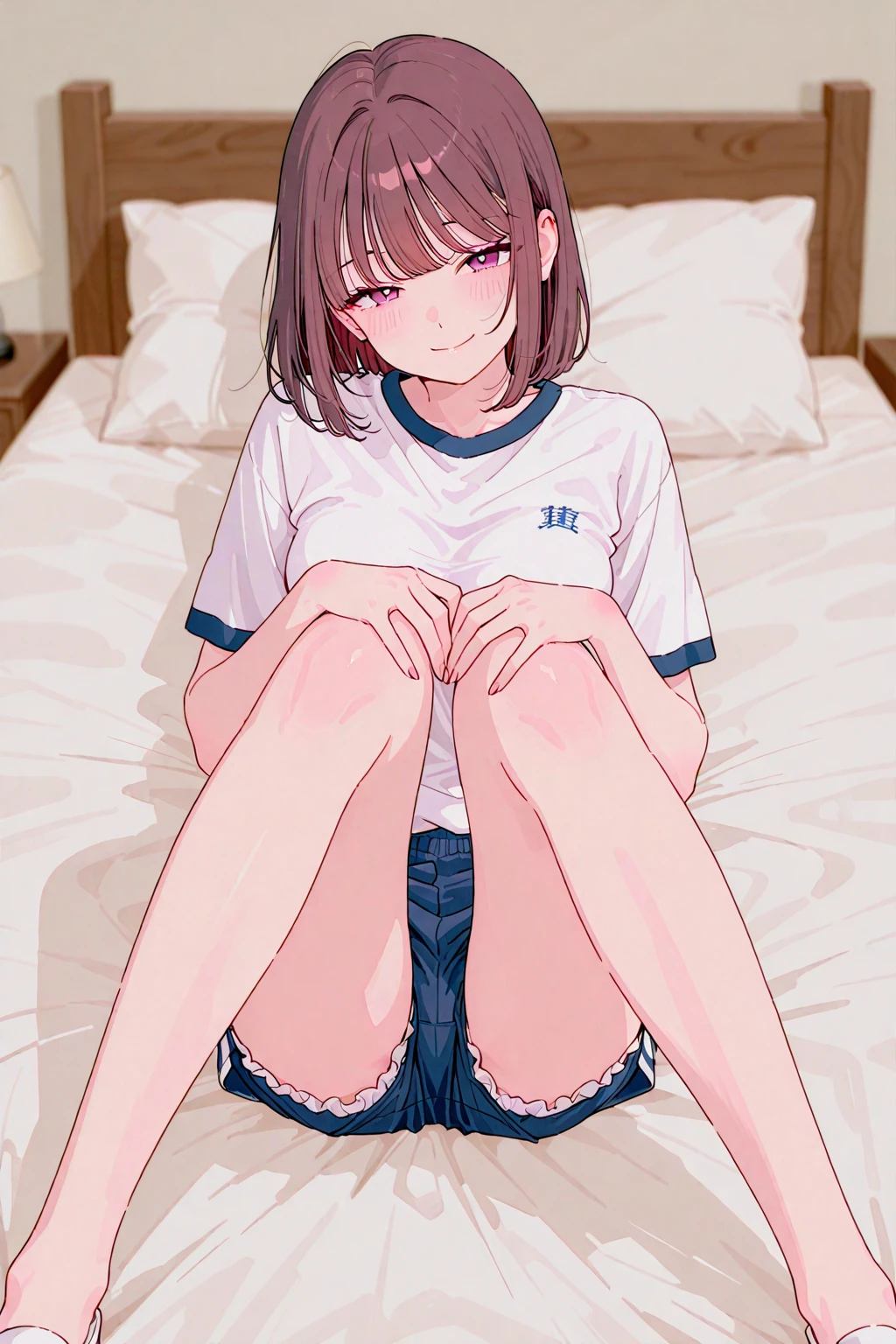 ((masterpiece)),((highest quality)),((Anatomical)),((Realistic)),((Detailed Description)),((cute)),((((Cute kids room for girls)))),(((1 kindergartener))),((Beautiful Eyes)),((Baby Face)),((Petite)),((Bewitching Smile)),(((Sportswear))),(((Glasses))),Full body view,Low - Angle,