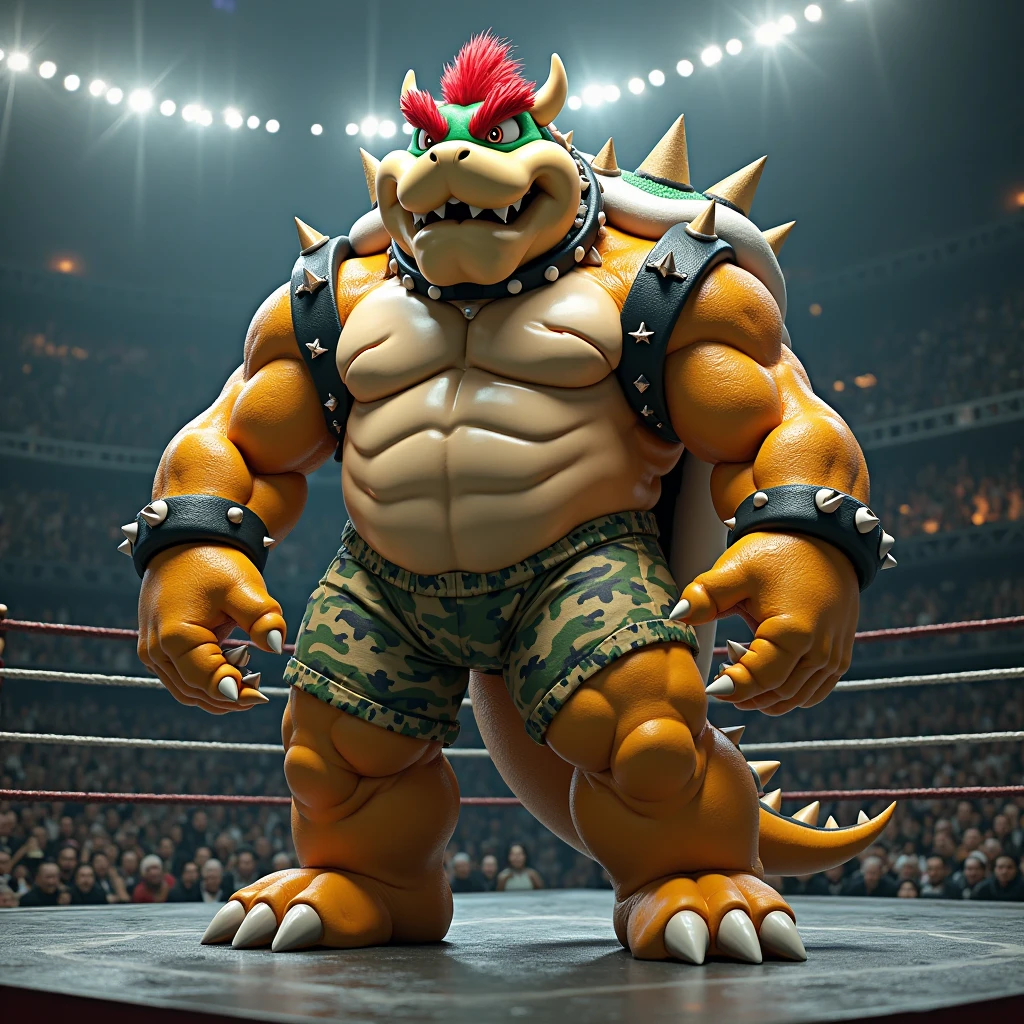 "Muscled Bowser ready to unleash his power."