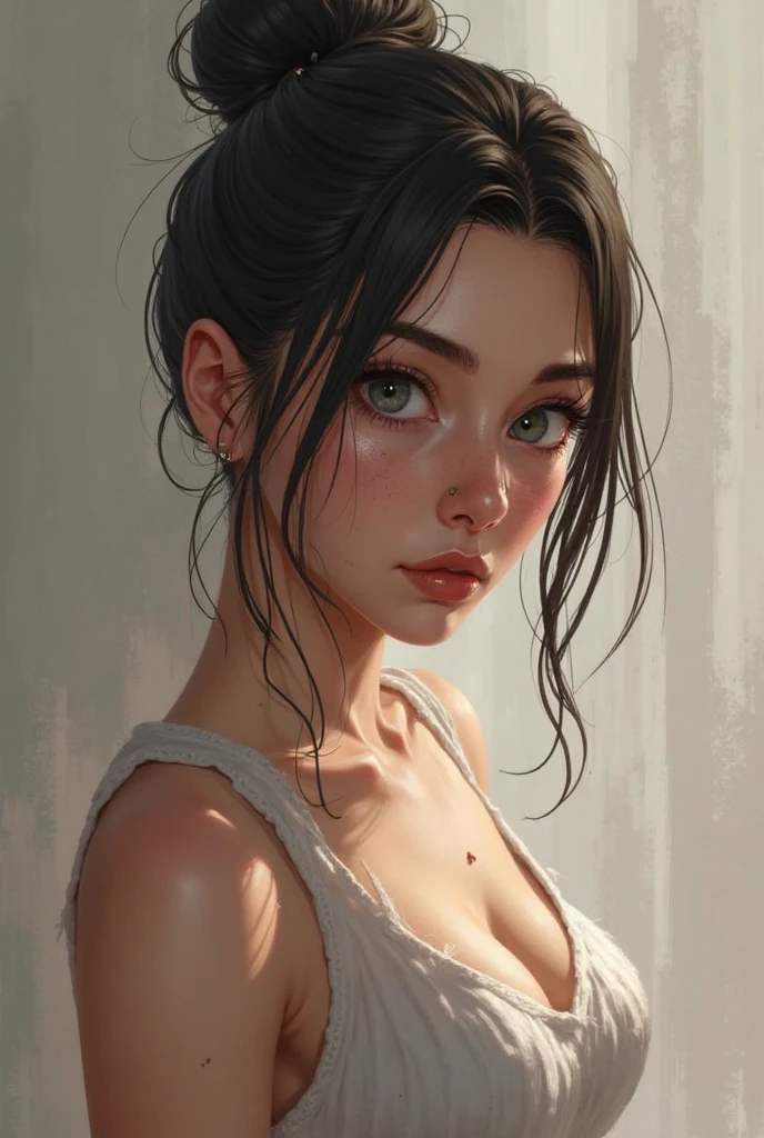 (masterpiece, best quality), 1girl, Dark Brown Twisted Updo with Hair Vine, Size H breasts, <lora:inioasano1_200e:0.8>