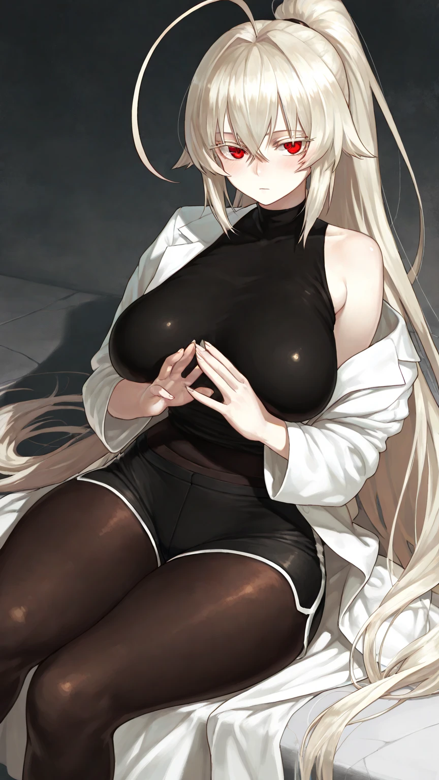 sensual, long blonde hair, thick thighs, 8K, 4K, highest quality, High resolution:1.2), cute anime face, noise reduction, shining blue eyes, gentle smile, Gentle eyes、(((Full body nude)))、toned abdominal muscles, muscular arms, muscular legs, young face, anime eyes, (((big breasts、Breasts that are about to burst、emphasize the breasts)))、(((girl sitting)))、((Bondage style))