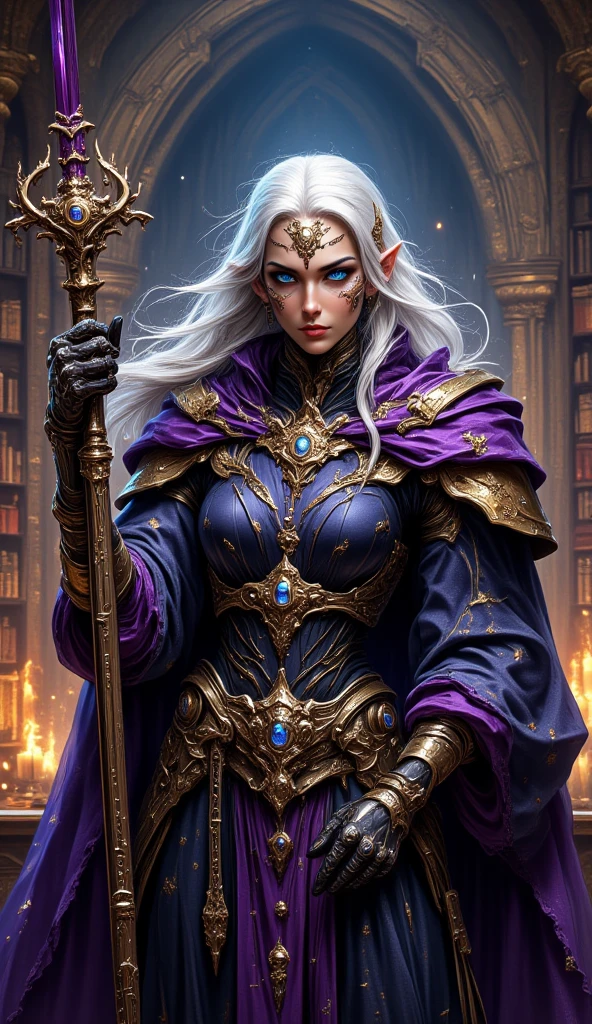 Masterpiece, best quality, ultra detailed, ancient female archmage ...