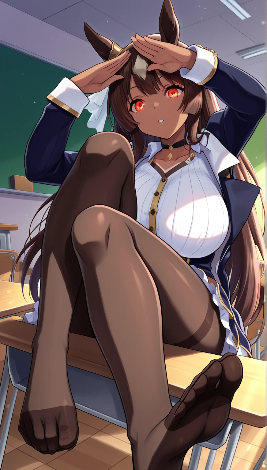 ((masterpiece)),((best quality)),ultra-detailed,illustratio,Explicit,Beautiful body,Beautiful Nose,Beautiful character design,perfect eyes,perfect face,wallpaper,ultra highres,4K,photography,(Beautiful,normal breasts:1.2),(beautiful face:1.2),beautiful legs,perfect legs,shiny skin,official style,official art,sanime screencap,anime coloring,
1girl,brown hair,long hair,green eyes,underwear,panties,thighhighs,spread legs,smile,bangs,belt,thighs,navel,hairclip,leather,m legs,boots,open clothes,cameltoe,jacket,thick thighs,partially visible vulva,pussy juice,(full body:1.3),<lora:Yakumaru Itsuki:0.7>,indoors