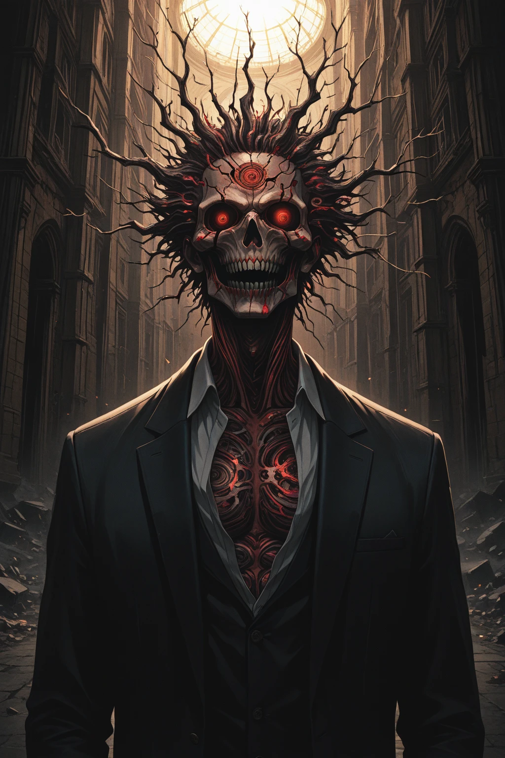 a red necktie and beautiful acrylic fluid portrait in a night sky in the style of in style of zdzis aw beksi ski, dreamy clouds, <lora:sdxl_lightning_8step_lora.safetensors:1.0>, <lora:add detail xl.safetensors:1.5>