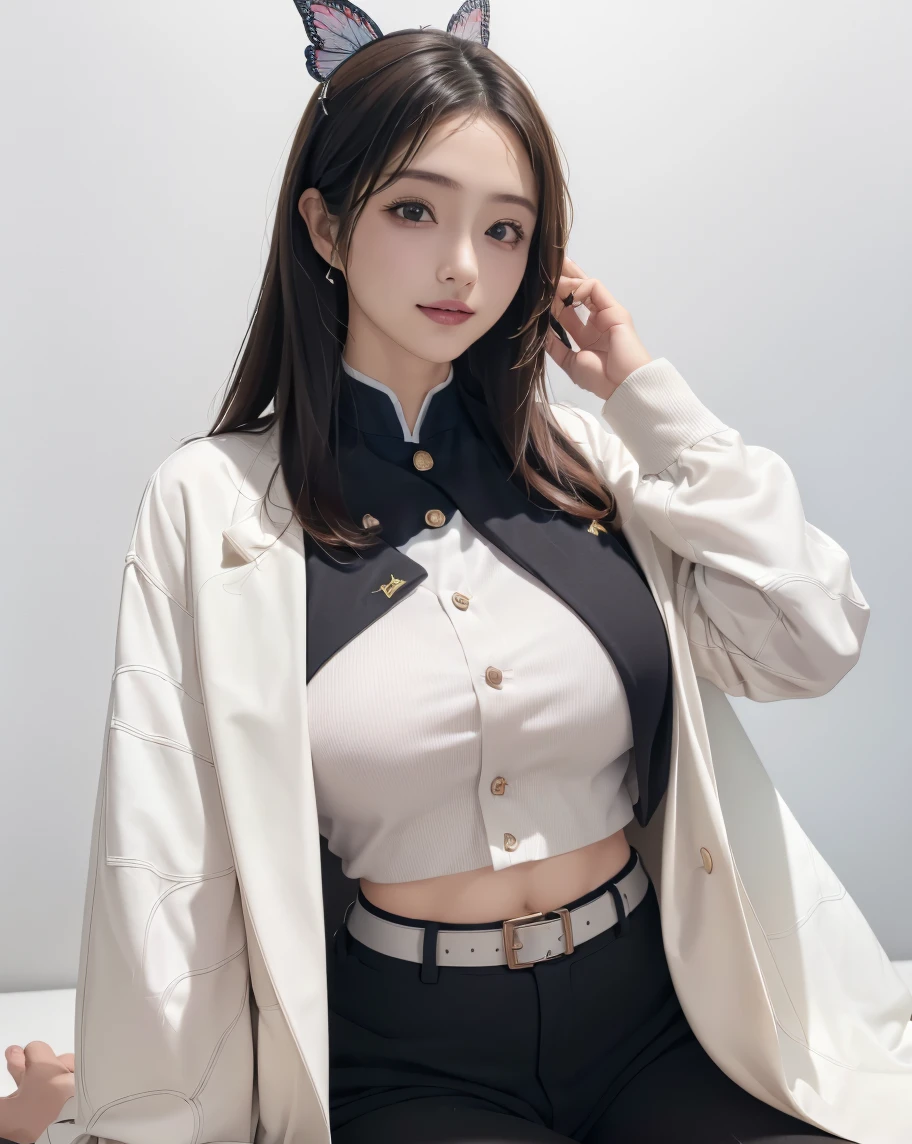 Close-up of a woman wearing white shirt and red pants, Stylish white skinny suit, Korean girls, V-shaped bust clothes, Cardigan shirt, 2 4 year old female model, Tight fitting shirts, photo of slim girl, tightsuit, Wear a tight shirt, gorgeous chinese models, gorgeous young korean woman, gas station trends, Sexy girl, wearing shirt super high resolution 1.4Realistic Ultra HD