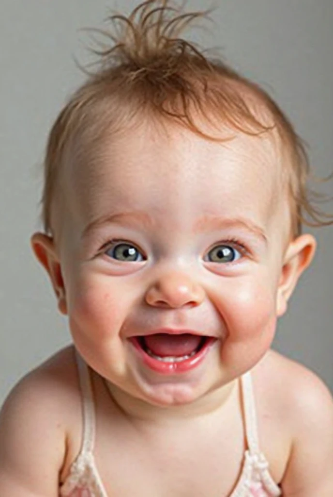 A little baby with a clear and happy face