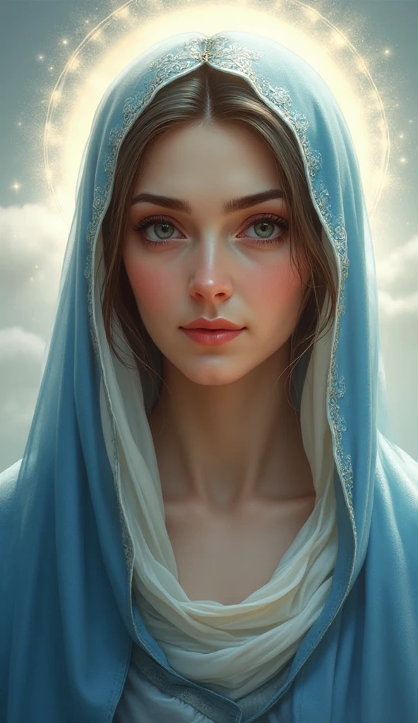 (((Saint  Mary. 19 years old))) (((IMAGEN VINTAGE RETRO))) ((( Con una cara seria y piadosa. Con una mirada dulce y tierna))) (obra maestra, calidad superior, mejor calidad, arte oficial, beautiful and aesthetic: 1.2), (1girl), extremadamente detallado, (Arte fractal: 1.3), colorido, highest detailed, Cara perfecta, parte superior del cuerpo, HDR, (orando: 1.3), (golden lines of white coat: 1.2), galaxia, (rayas de luz), eye-catching visuals, (dynamic stripes, senderos luminosos: 1.2), colores vibrantes,