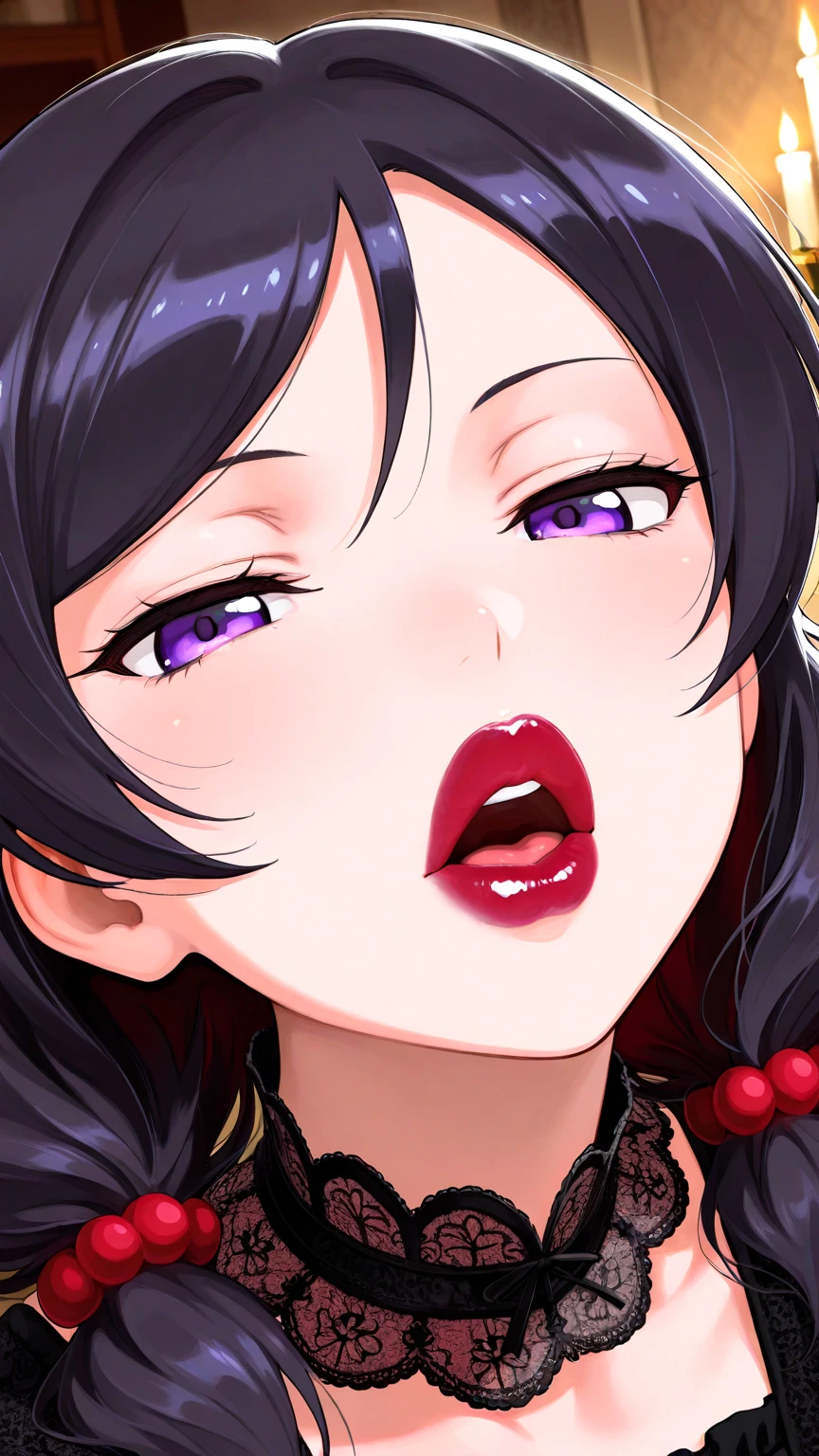 yor_briar from spy x family, a beautiful young woman with red lips, kissing marks on her face, licking a veiny penis, small balls, photorealistic, 8k, hyper detailed, realistic, dramatic lighting, cinematic