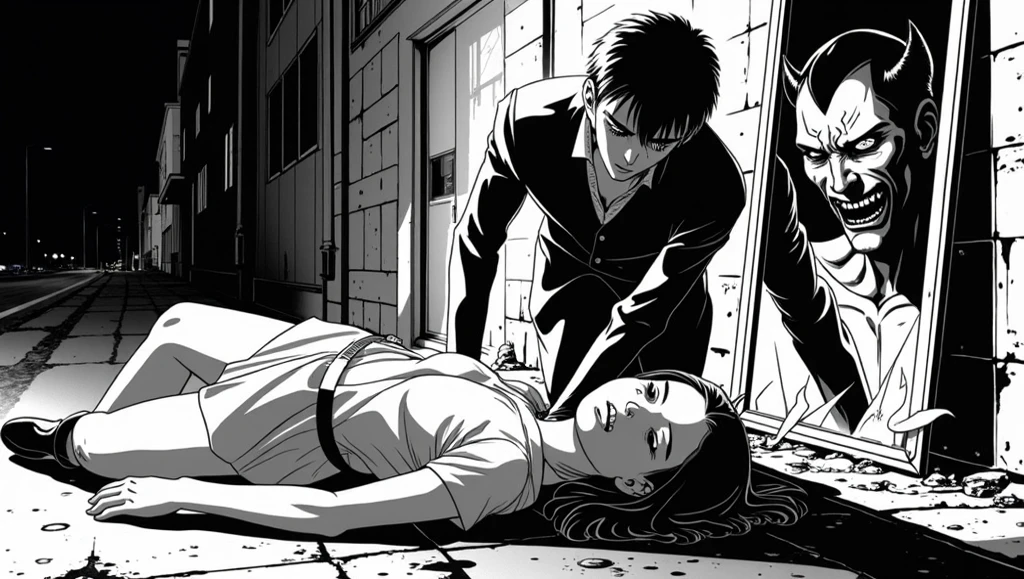 anime girl stabbing death chest