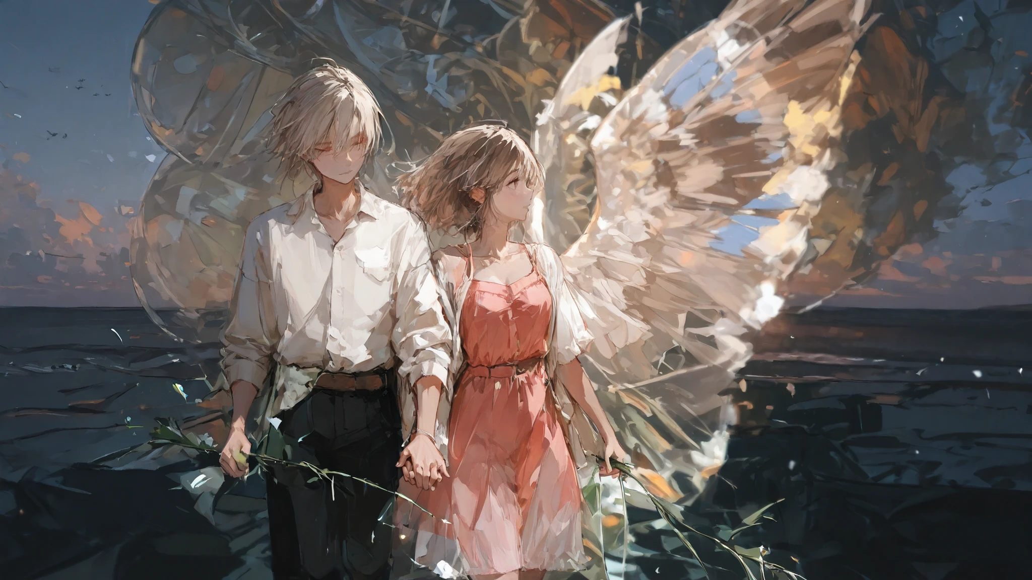 guy and girl holding hands 