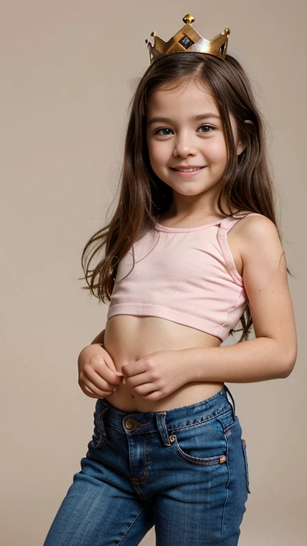 An innocent and cute eight-year-old girl with double ponytails, american girl, mini falda corta de red, girl smiling, style, wearing cute white stockings and mini skirt mesh, mesh mini skirt, embellished with animal hangings. school office, Look into the camera