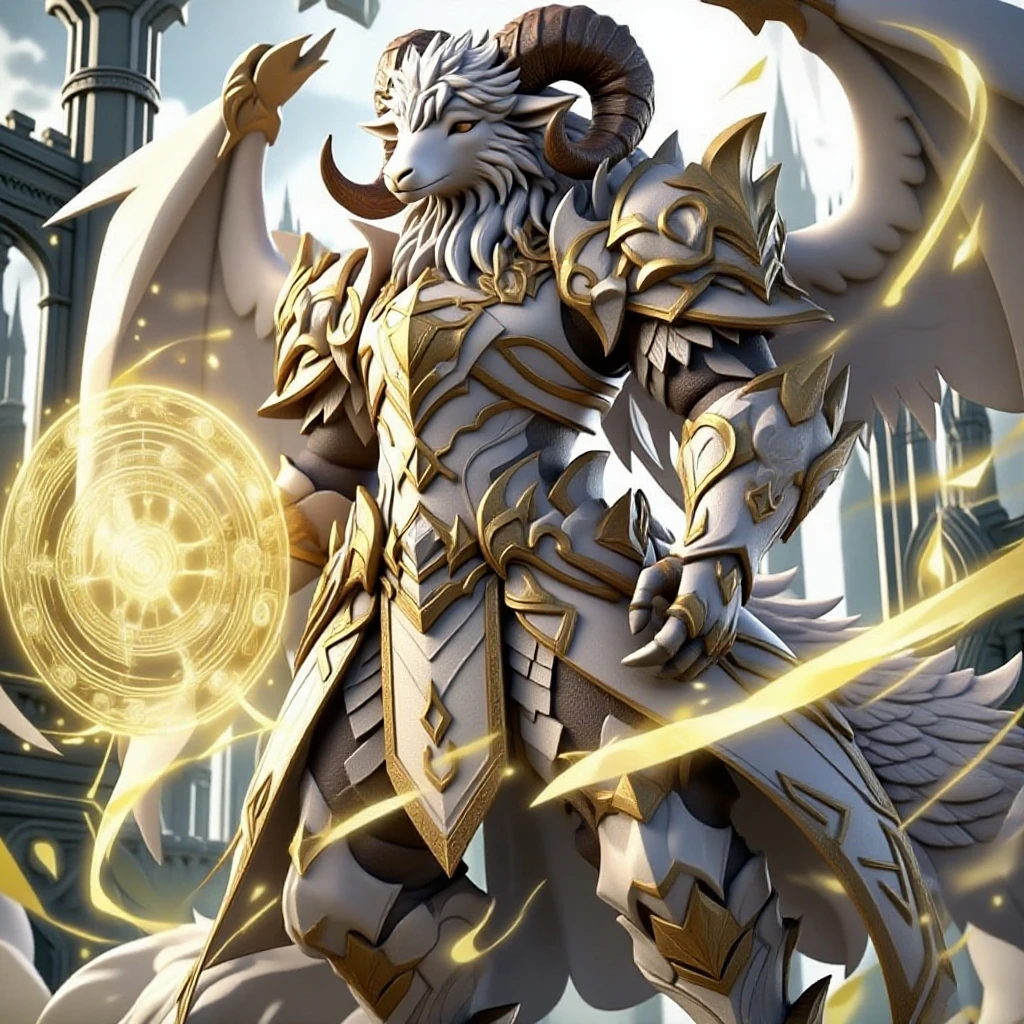 Body and coat: His body is robust and powerful, with mostly white fur. It has several metal plates that cover its body., especially on his extremities and head.

head and face: Solgaleo&#39;s head has a metal structure that resembles a crown or helmet. In the center of his forehead there is a golden star-shaped symbol.. His eyes are large and deep blue., with vertical pupils. The mouth shows prominent and sharp fangs.

mane: Her mane is impressive and white with golden tips.. The mane extends outwards and back, giving you a radiant sunshine appearance. between the mane, you can see some light blue strands.

extremities: Their legs are strong and muscular., with sharp claws. The front legs have golden plates that partially cover them., while the rear ones have blue details.

cola: Solgaleo&#39;s tail is long and robust, with a golden end that resembles a flash of light.

metal details: throughout your body, especially on his chest and legs, It has metal plates that reinforce its futuristic warrior appearance.

colors: White colors predominate, gold and light blue in its design, with metallic details that shine under the light. Explicit with a giant erect cock 